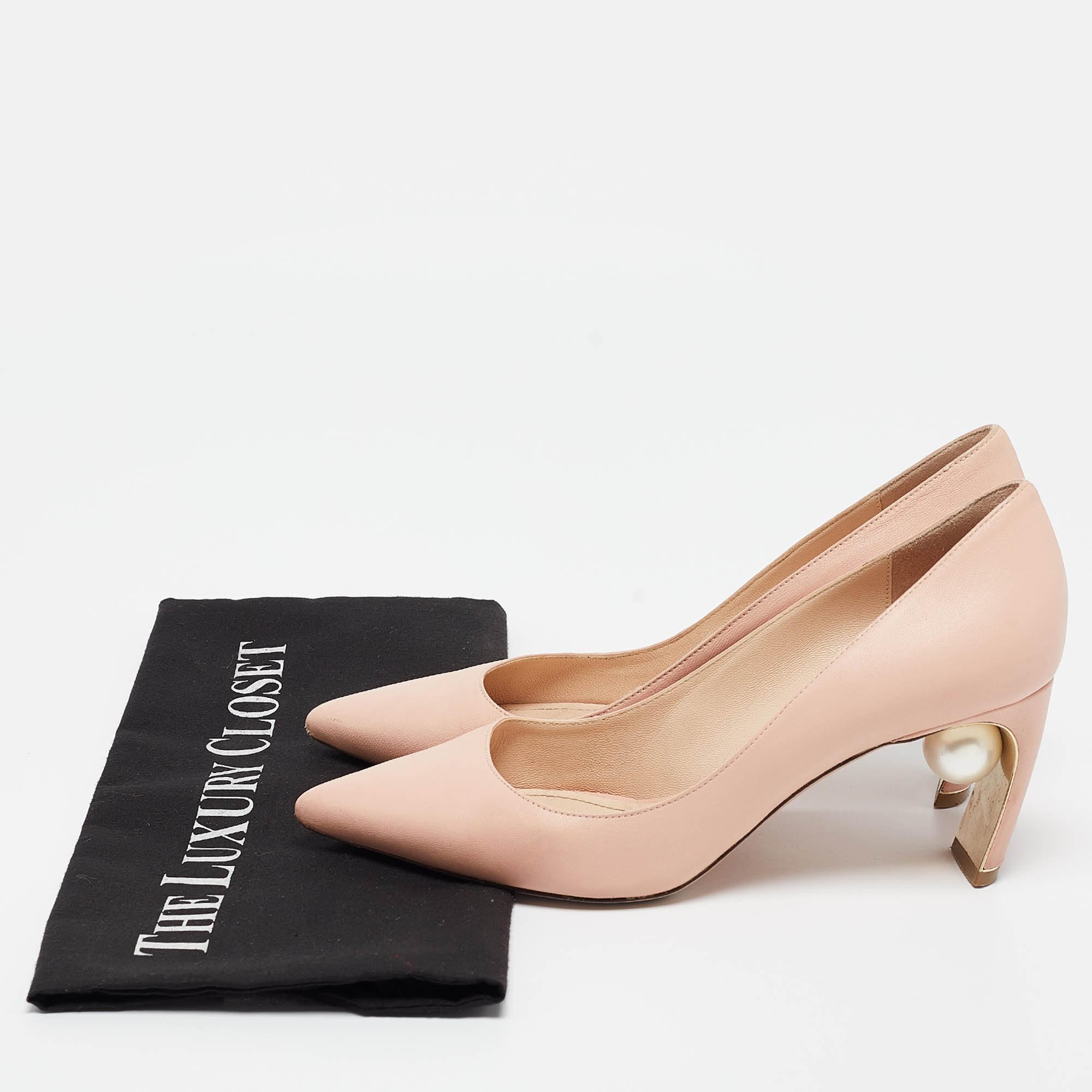 Nicholas Kirkwood Pink Leather Pointed Toe Pumps Size 36