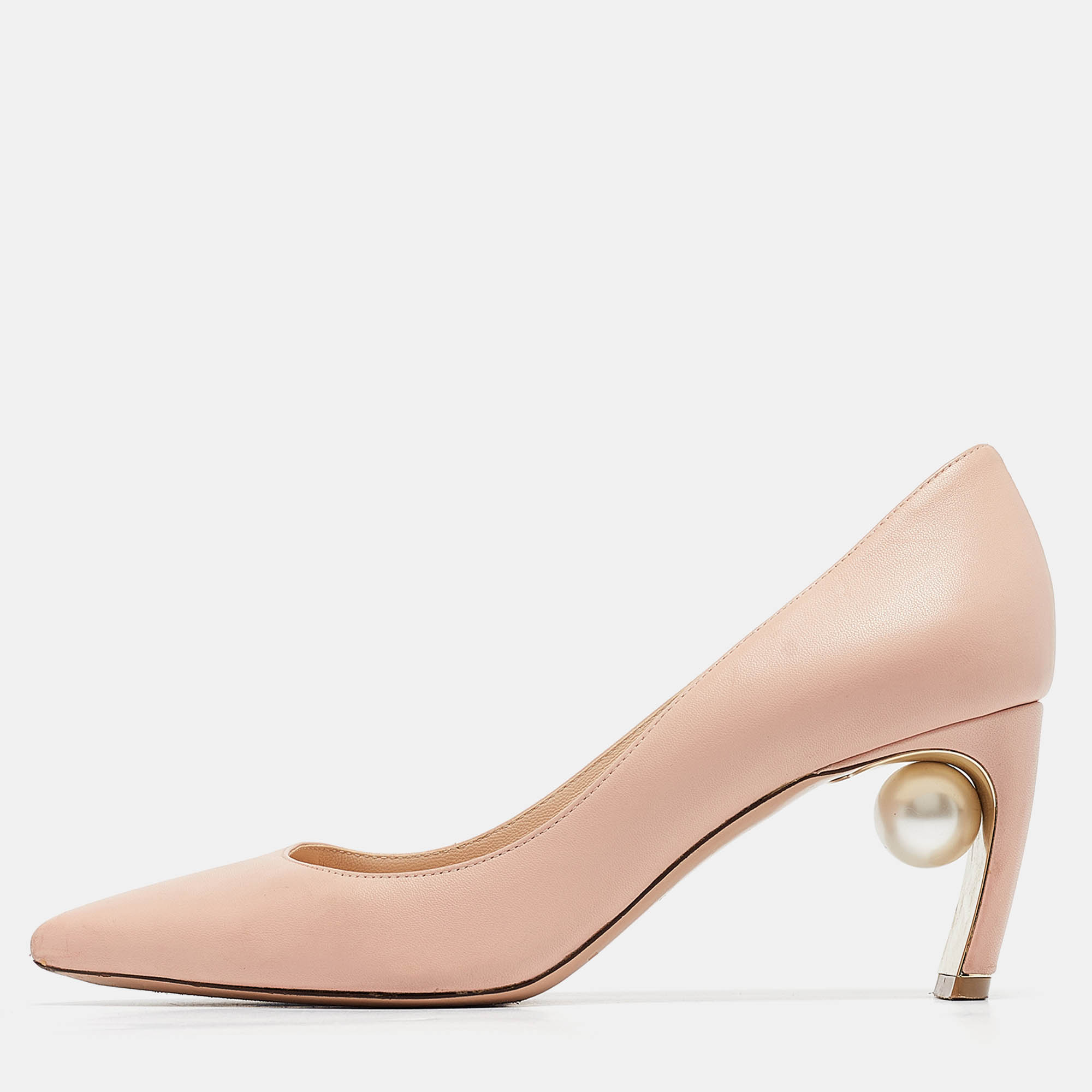 Nicholas Kirkwood Pink Leather Pointed Toe Pumps Size 36