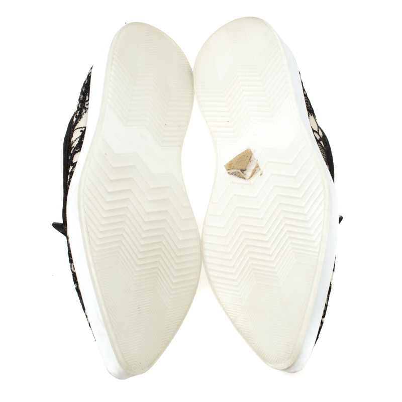 Nicholas Kirkwood Black Lace Alona Pointed Toe Platform Loafers Size 36