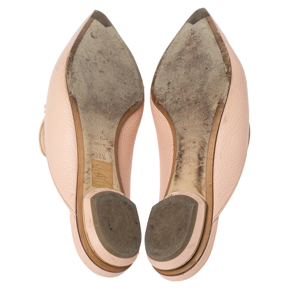 Nicholas Kirkwood Pink Leather Beya Mule Sandals Size 38.5