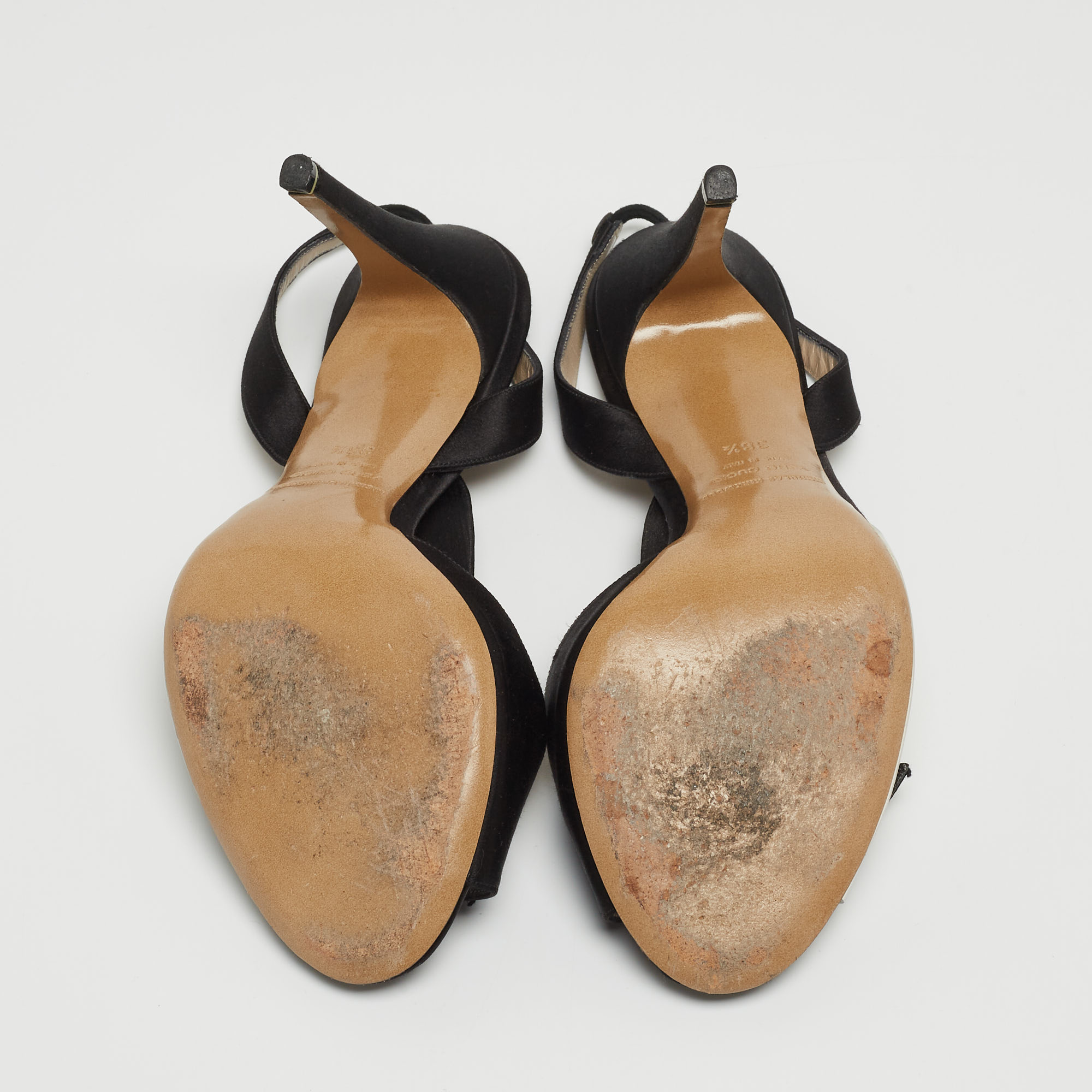 Nicholas Kirkwood Black Satin And PVC Ankle Strap Sandals Size 38.5