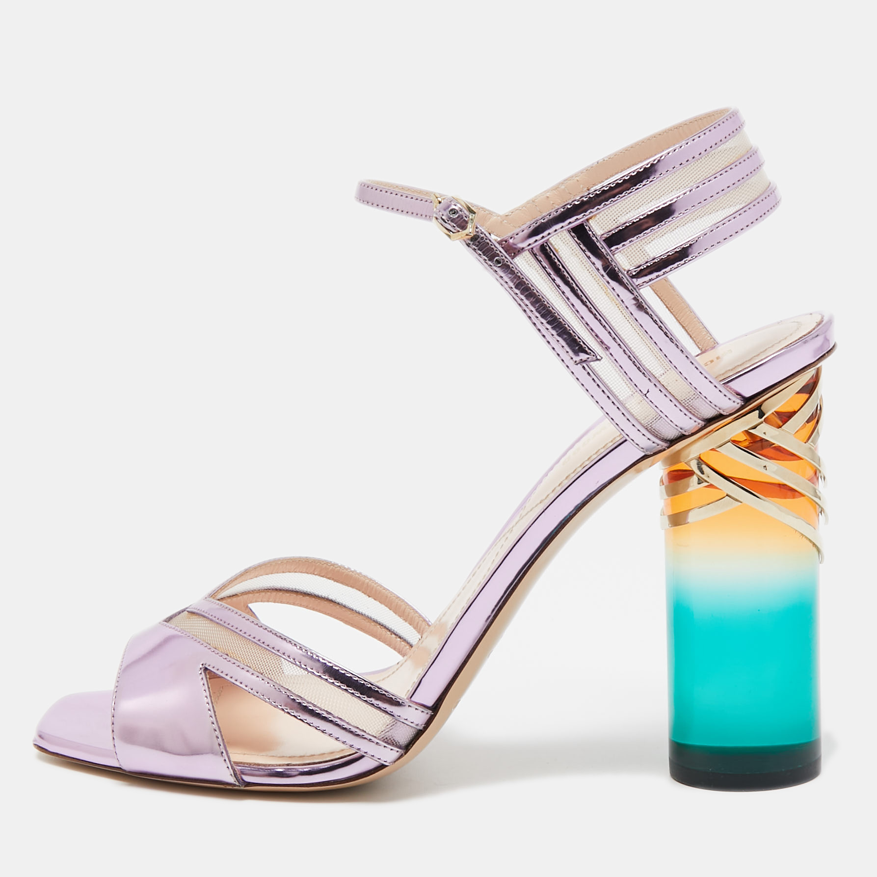 Nicholas Kirkwood Metallic Purple Leather and Mesh Zaha Ankle Strap Sandals Size
Nicholas Kirkwood Metallic Purple Leather and Mesh Zaha Ankle Strap Sandals Size