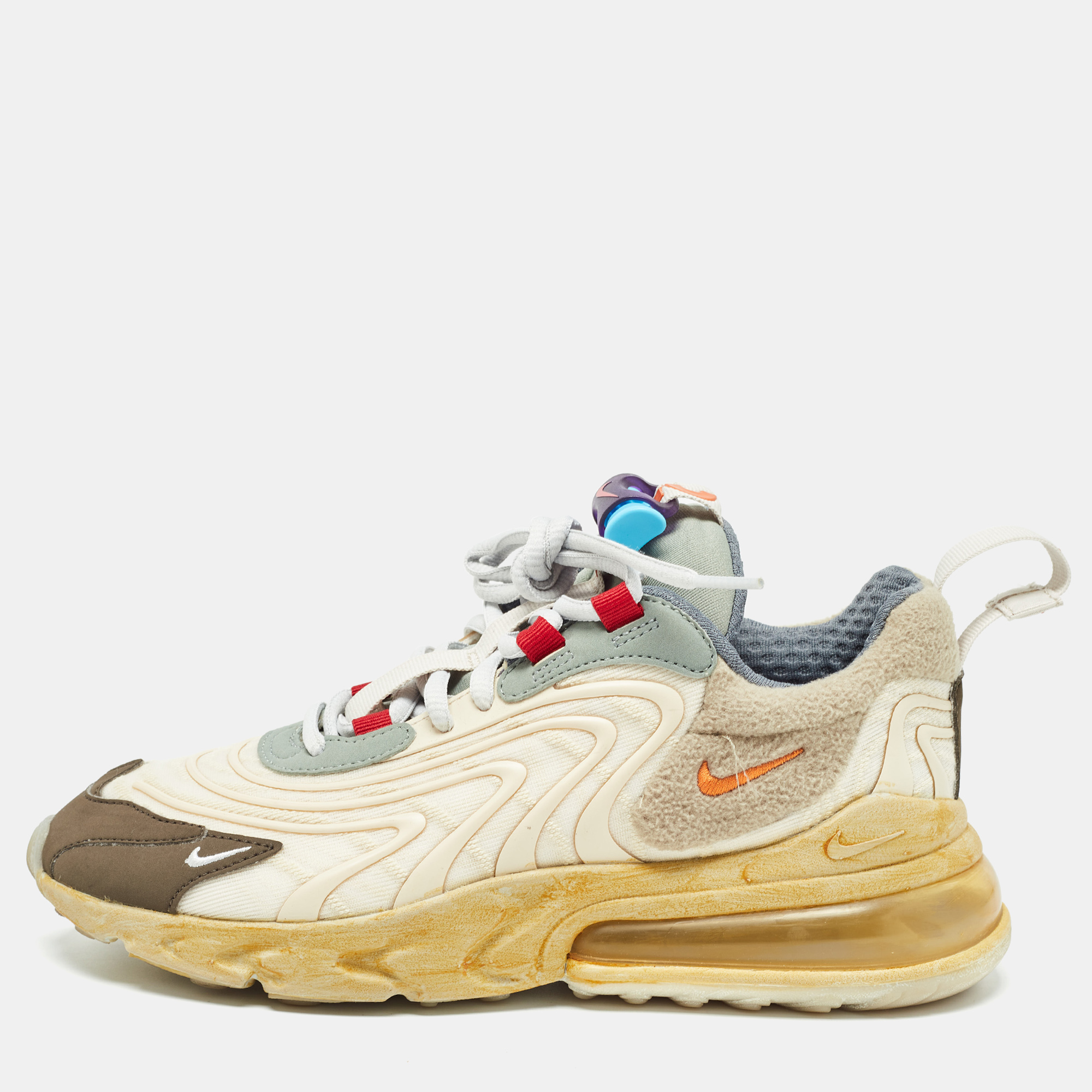 

Nike x Travis Multicolor Fabric Scott Air Max 270 React Cactus Trails Sneakers Size