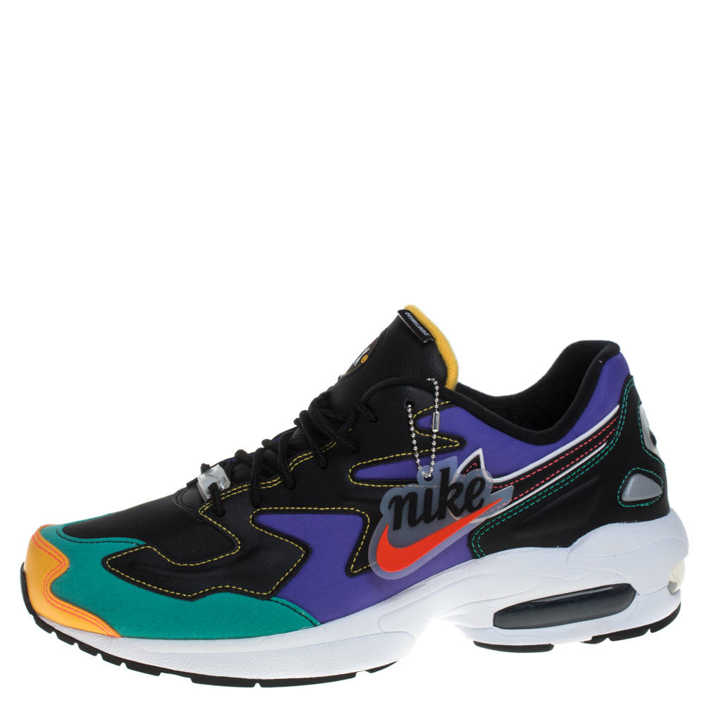 

Nike Air Max2 Multicolor Leather And Mesh Light PRM Sneakers Size