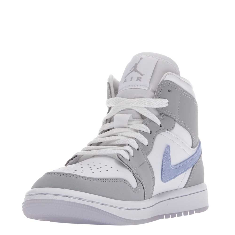 

Nike Jordan 1 Mid Wolf Grey Aluminum Sneakers Size US 6W (EU
