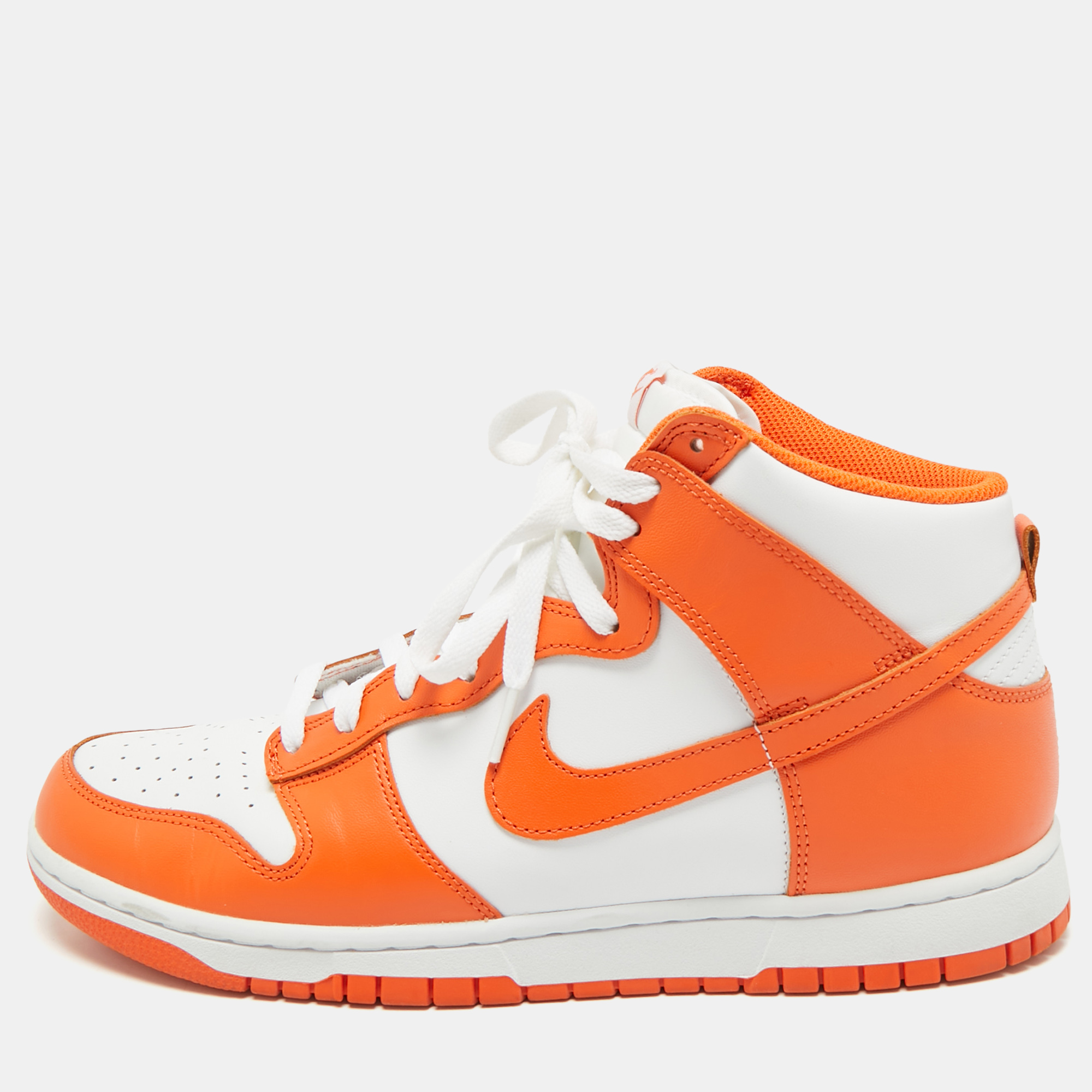 White Leather Dunk High Syracuse Sneakers Size 45.5 - Nike - Modalova