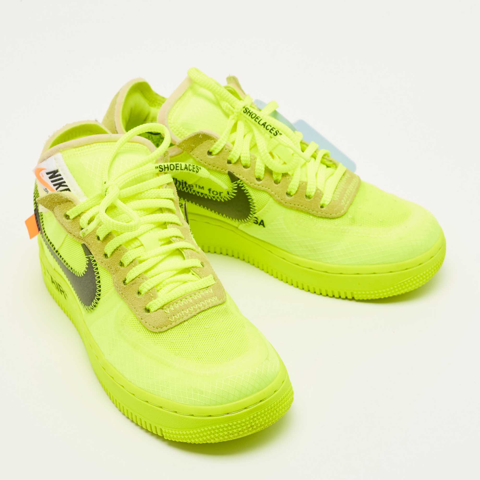 Nike Air Green Suede And Mesh Force 1 Low Sneakers Size 36.5