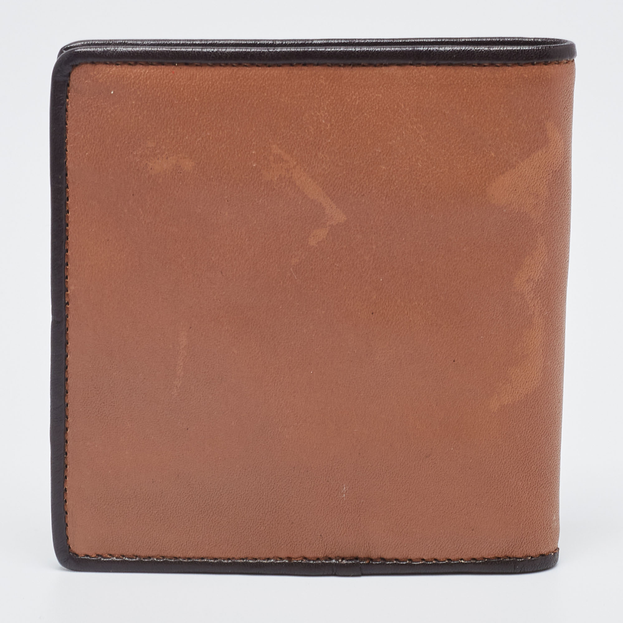 Nina Ricci Two Tone Brown Leather Bifold Compact Wallet