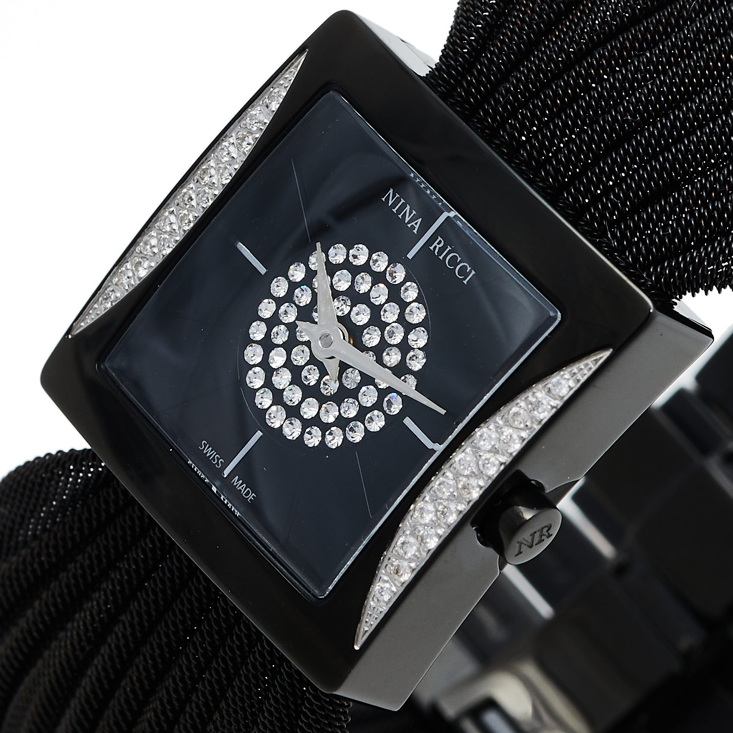 

Nina Ricci Black PVD Coated Stainless Steel Diamonds NO19.92 Women's Wristwatch