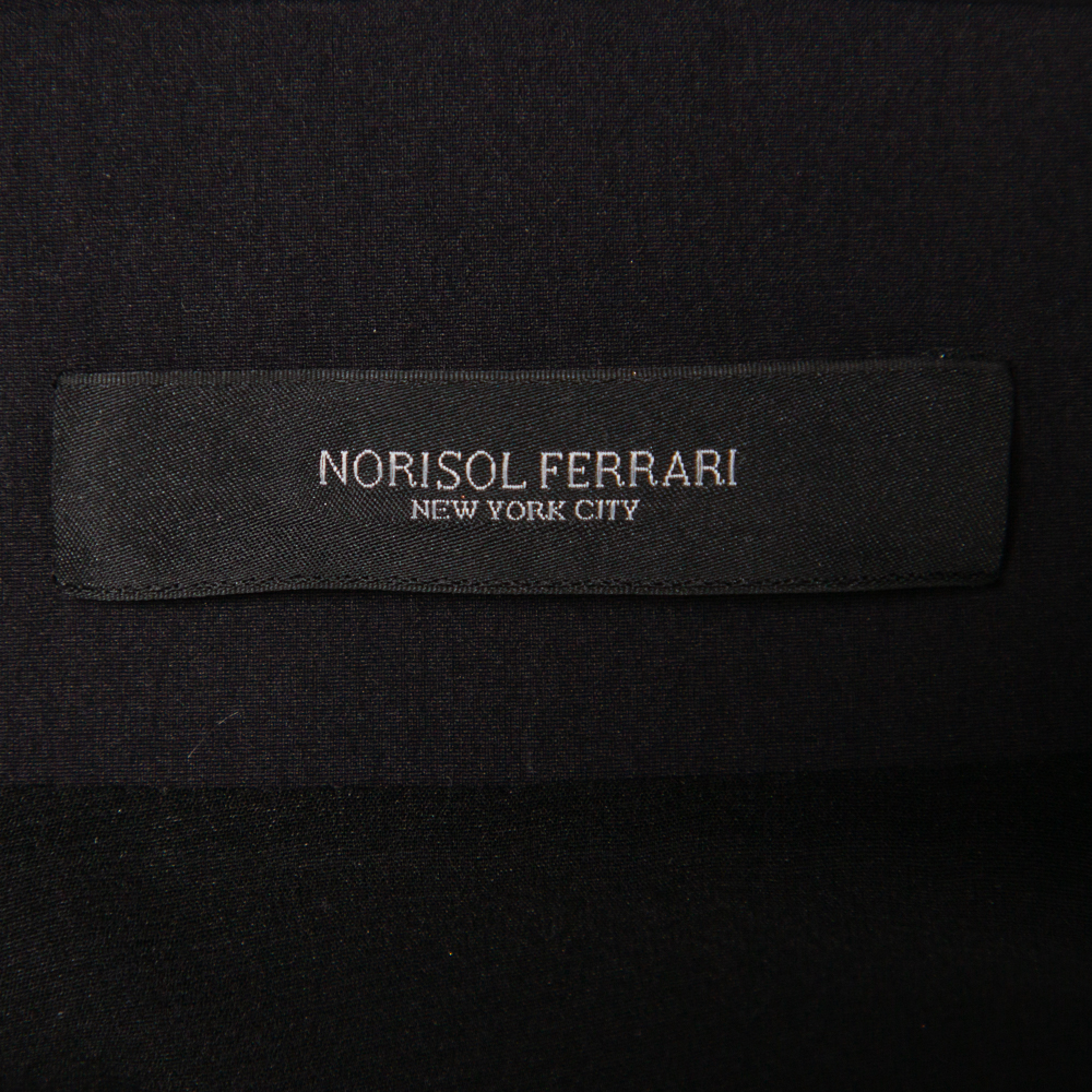 Norisol Ferrari Black Synthetic Paneled Belted Mini Dress M