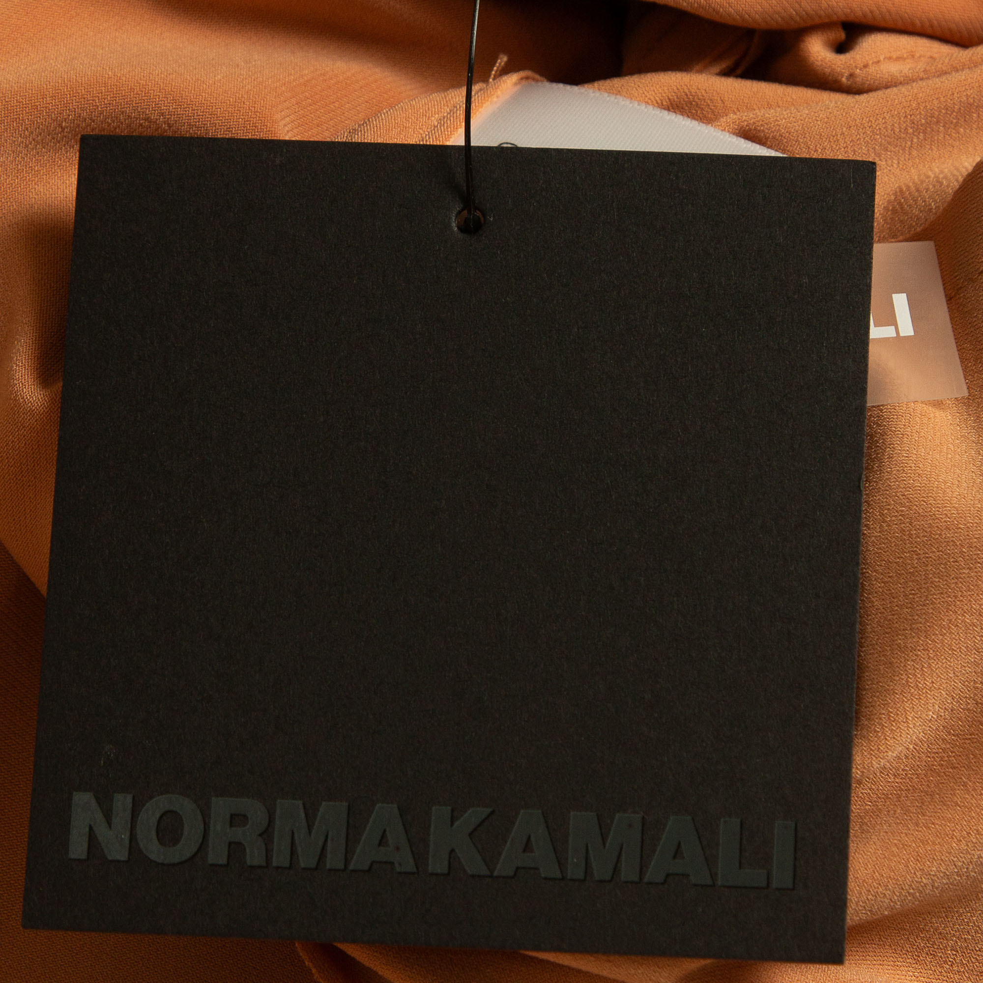 Norma Kamali Orange Stretch Knit High Waist Flared Hem Leggings L