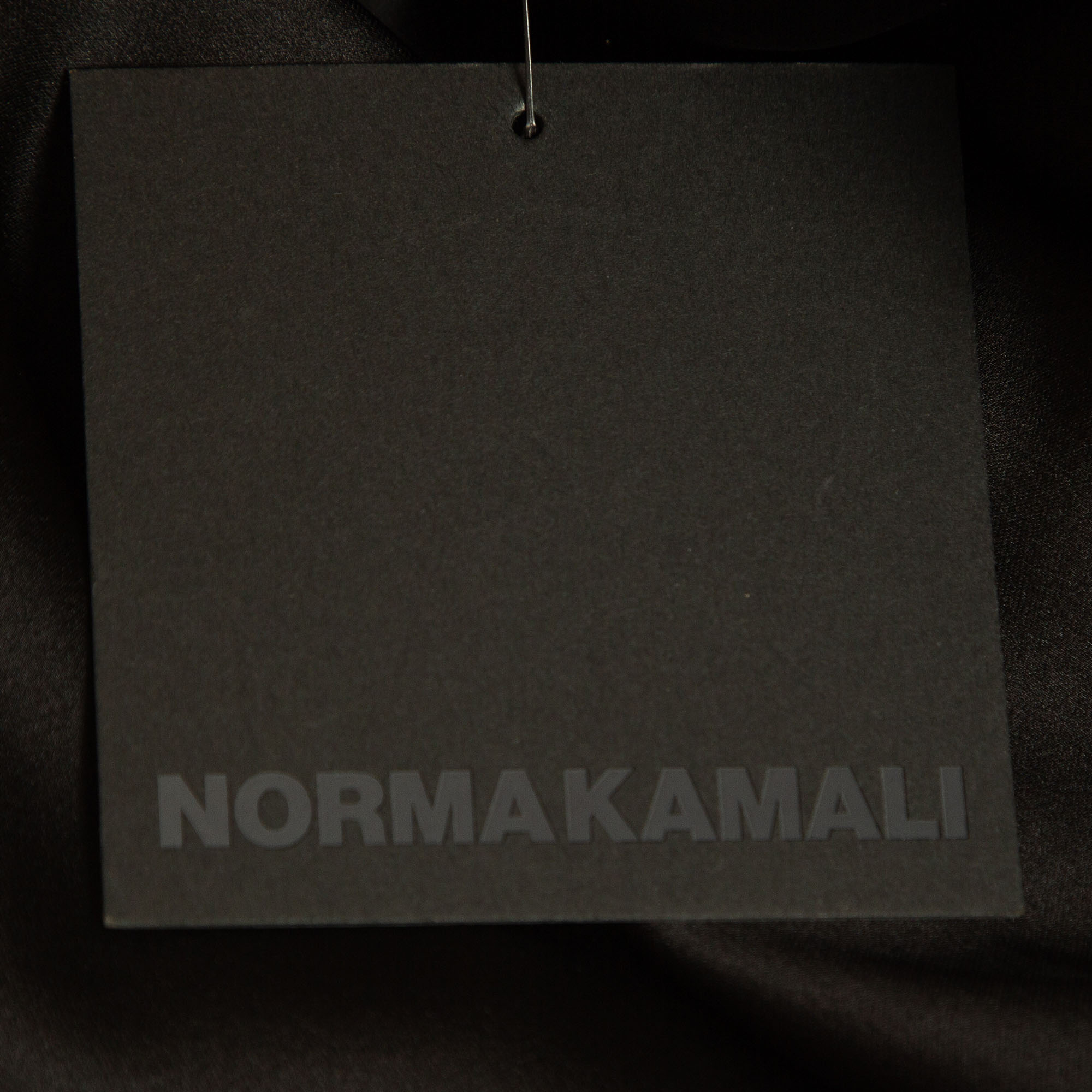 Norma Kamali Black Satin Cowl Neck Mini Dress L