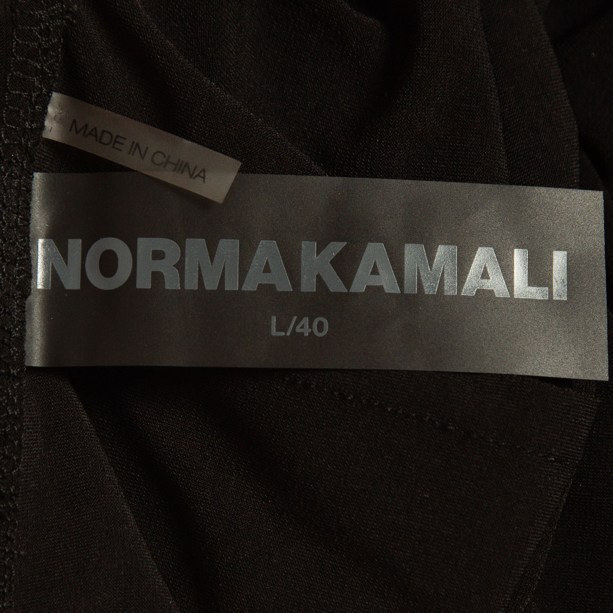 Norma Kamali Black Draped Jersey Long Sleeve Top L
