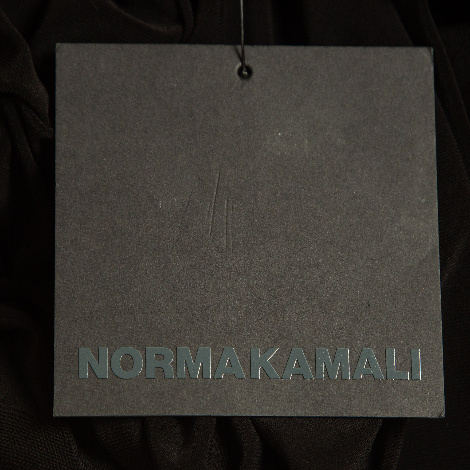 Norma Kamali Black Lycra Sweetheart Side Drape Top L
