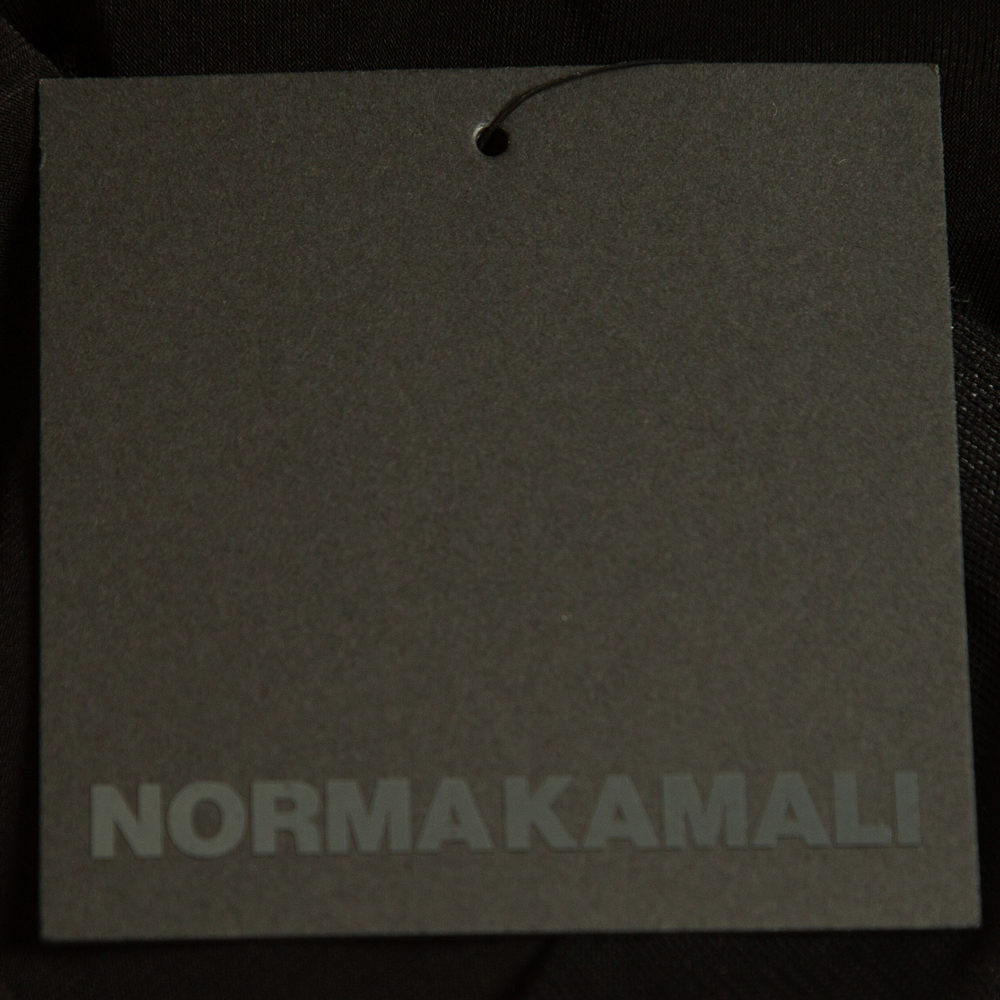 Norma Kamali Black Lycra/Mesh Shirred Detail Diana Gown M