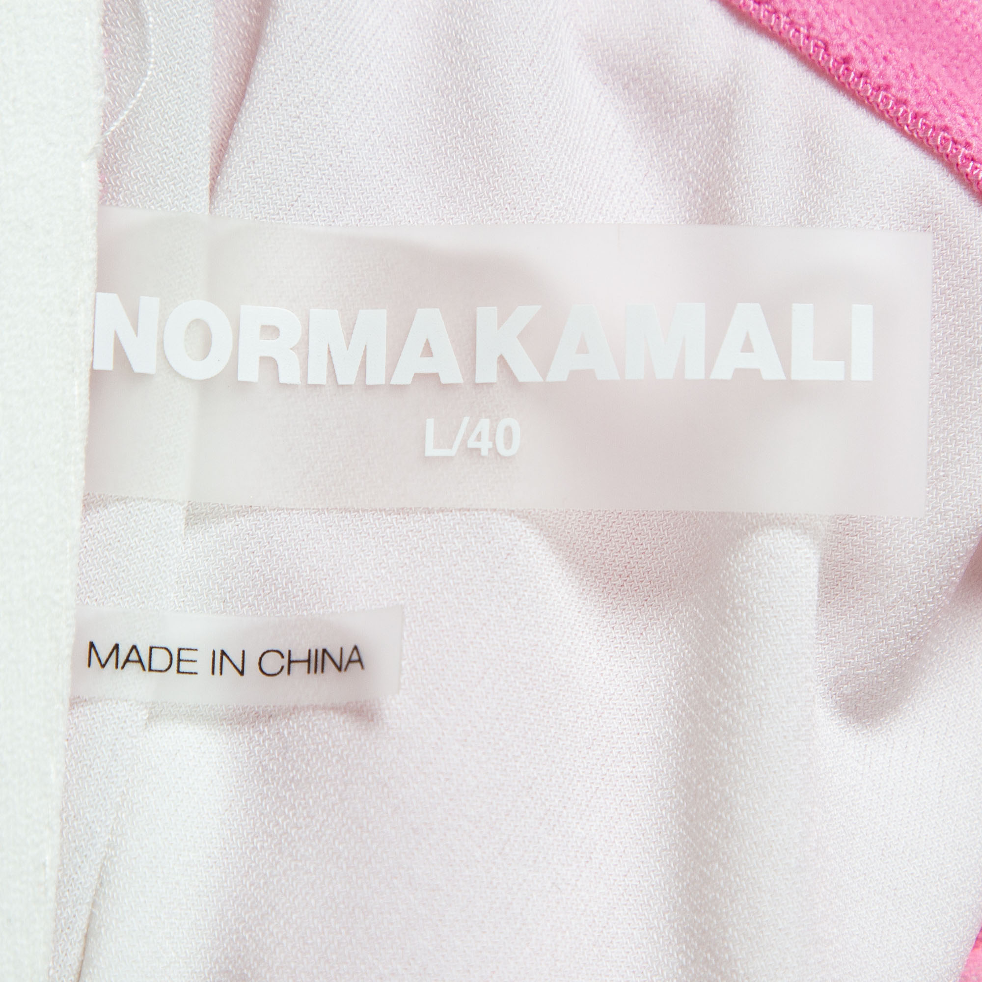 Norma Kamali Pink Mesh Walter Fishtail Gown L