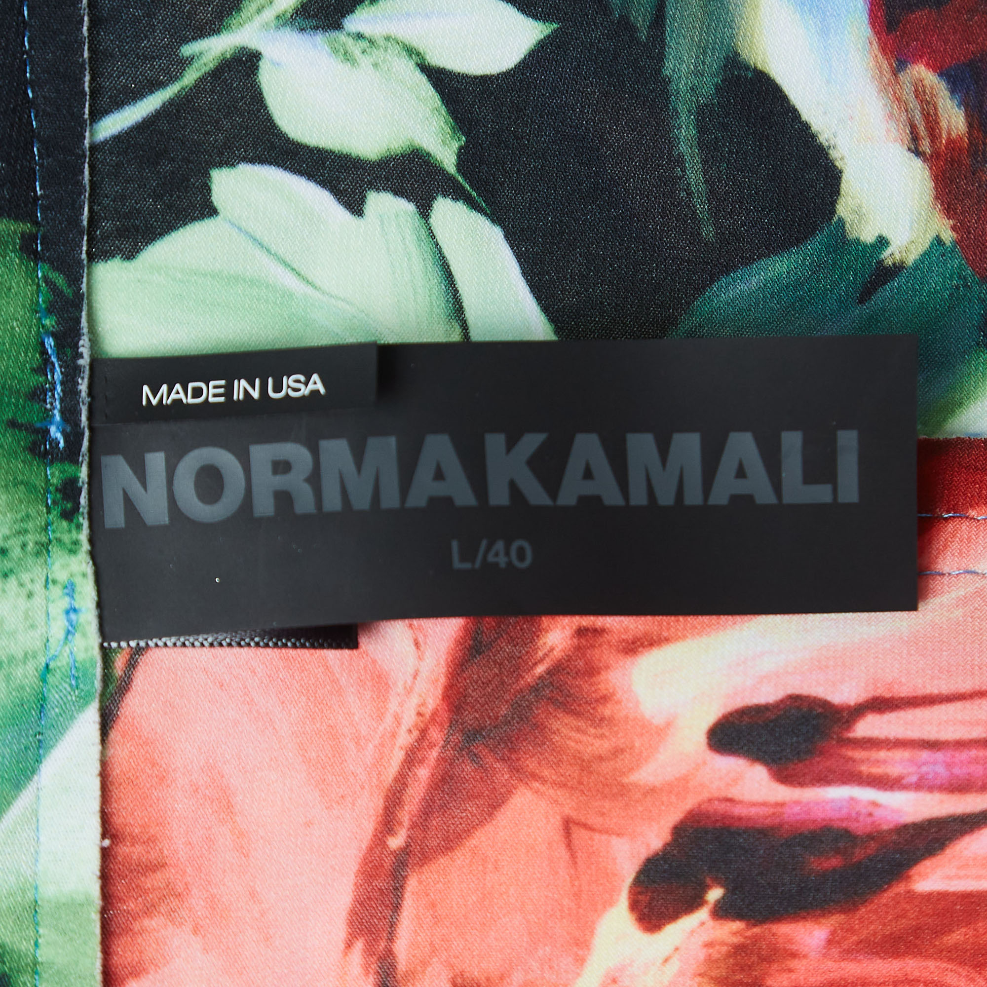 Norma Kamali Multicolor Floral Printed Jersey Blazer L