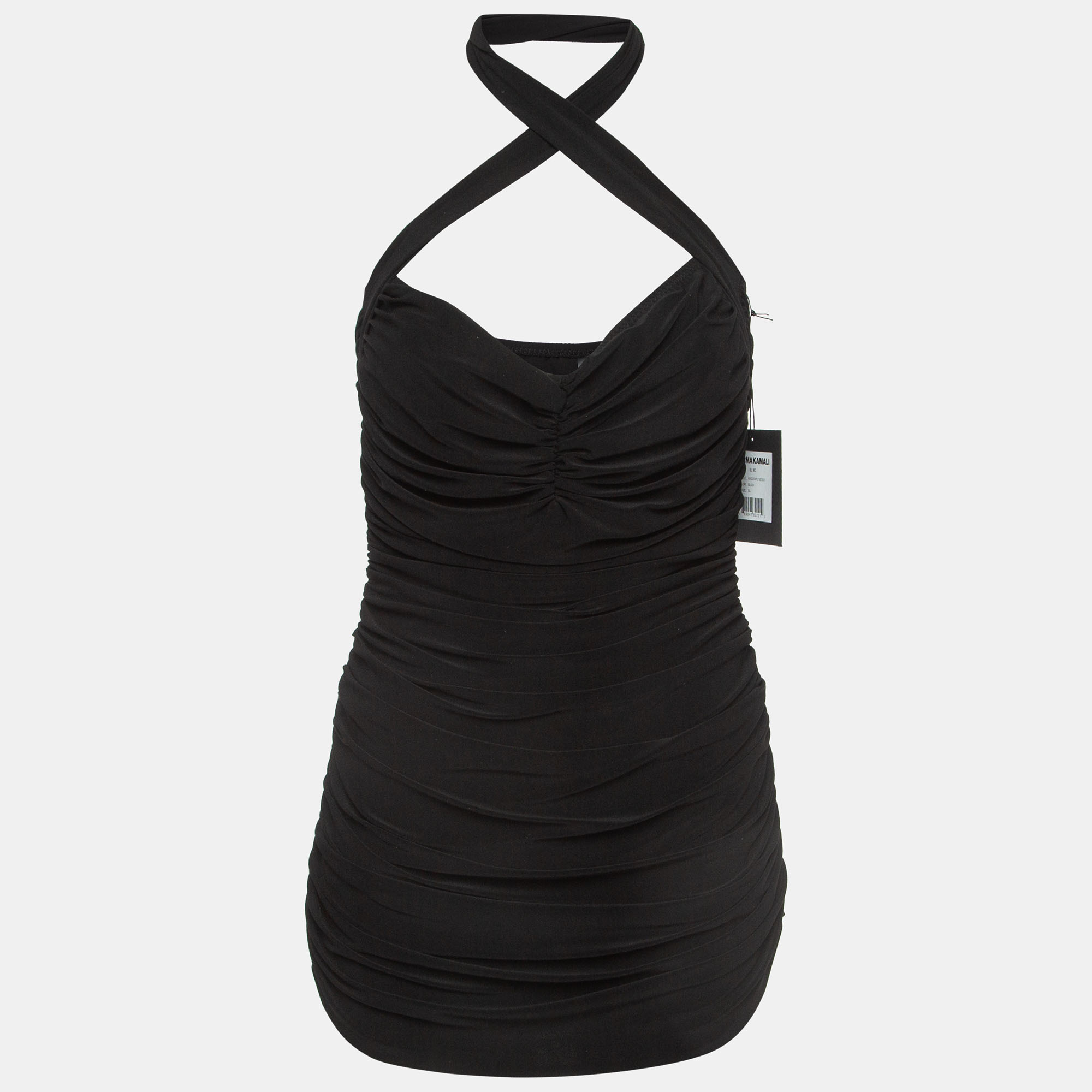 

Norma Kamali Black Gathered Jersey Slinky Marissa Strapless Swimsuit