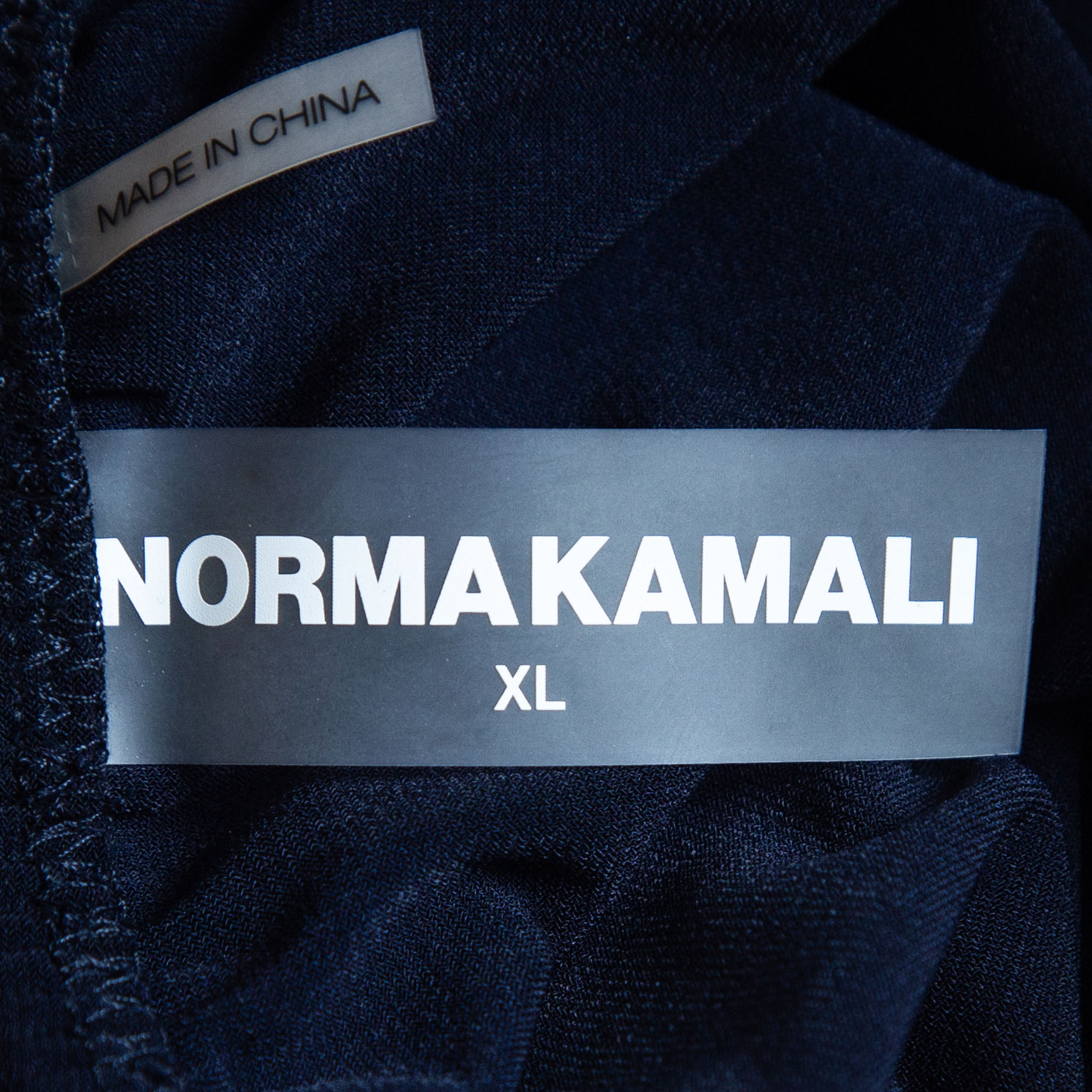 Norma Kamali Navy Blue Gathered Jersey Bill Mio Swimsuit XL
