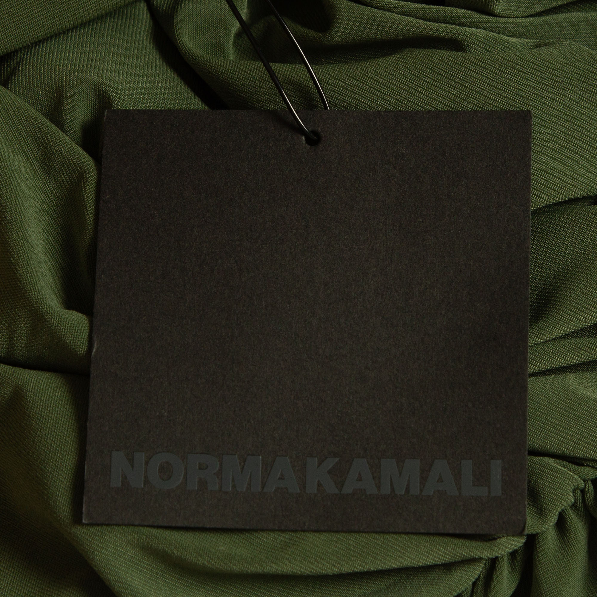 Norma Kamali Green Gathered Jersey Bill Mio Swimsuit XL