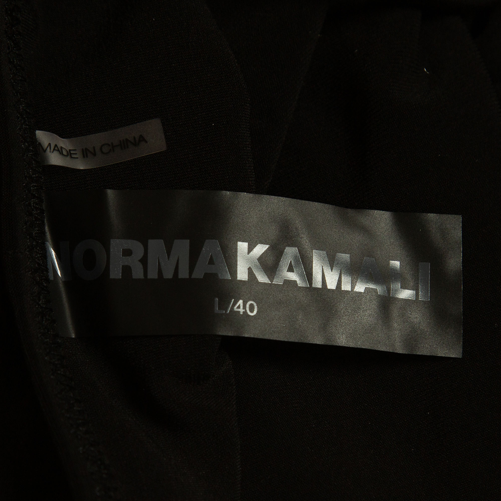 Norma Kamali Black Stretch Jersey Strappy Cropped Leg Jumpsuit L