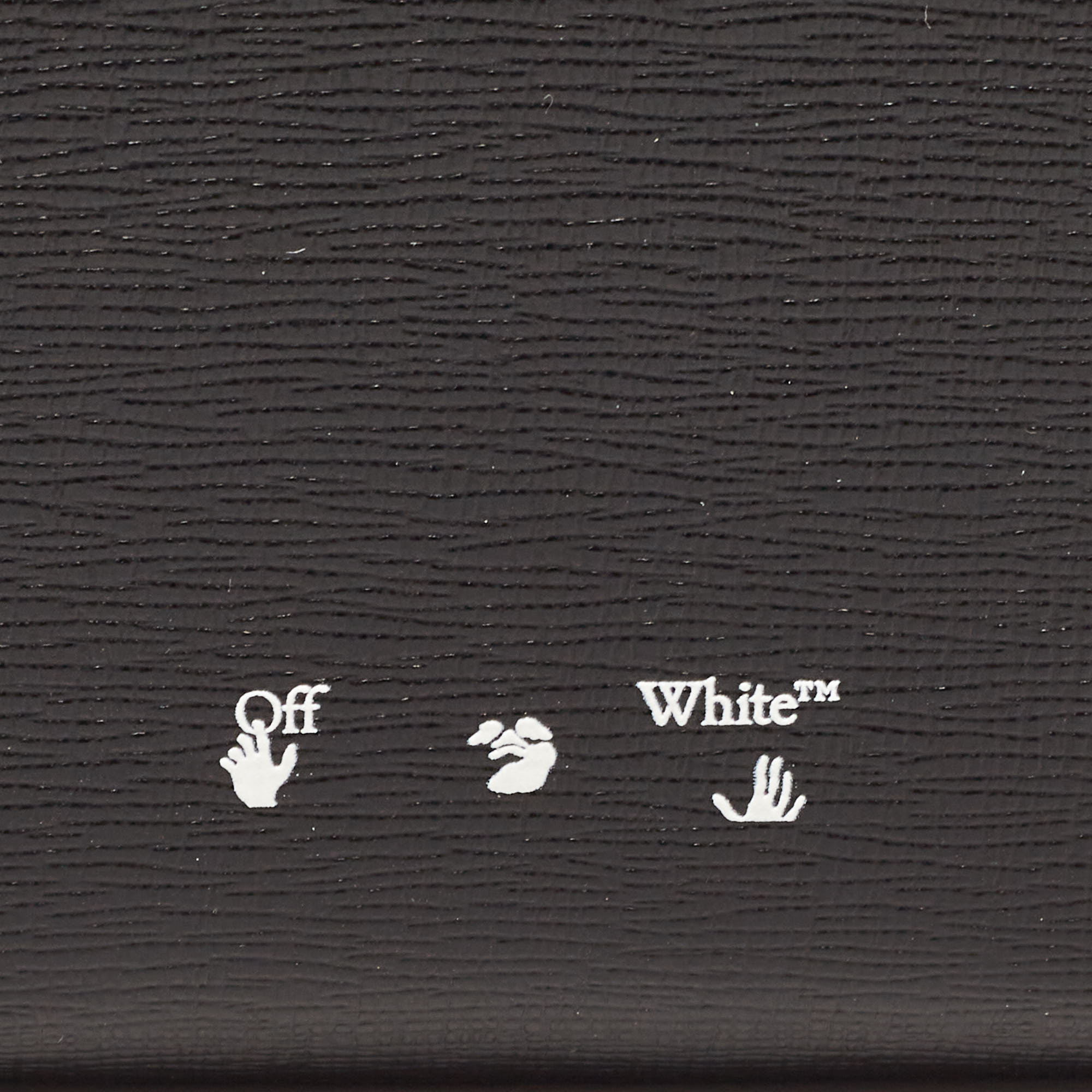 Off-White Black/White Diagonal Print Leather Binder Clip Compact Wallet