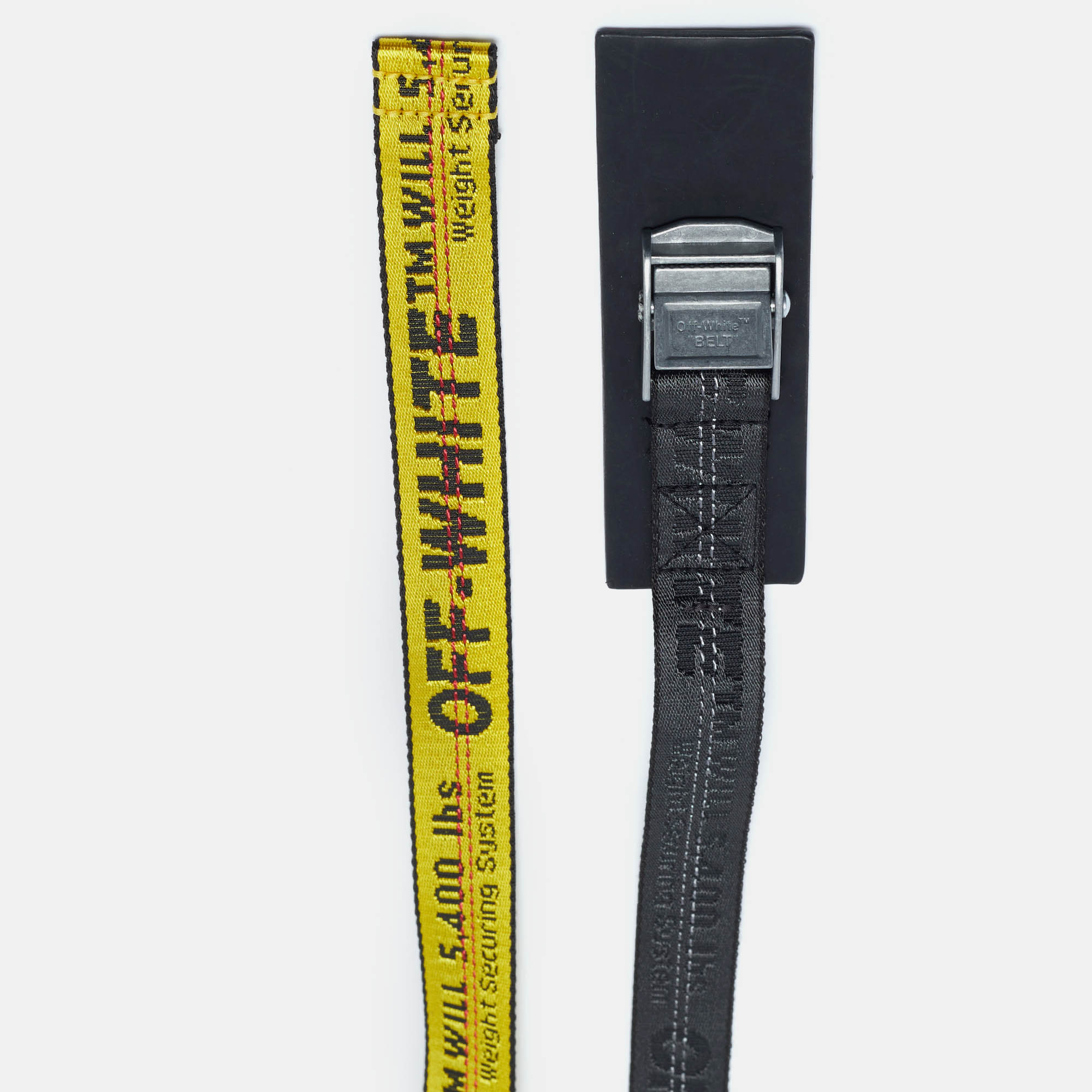 Off-White Yellow/Black Nylon And Leather Classic Industrial Belt 200 CM