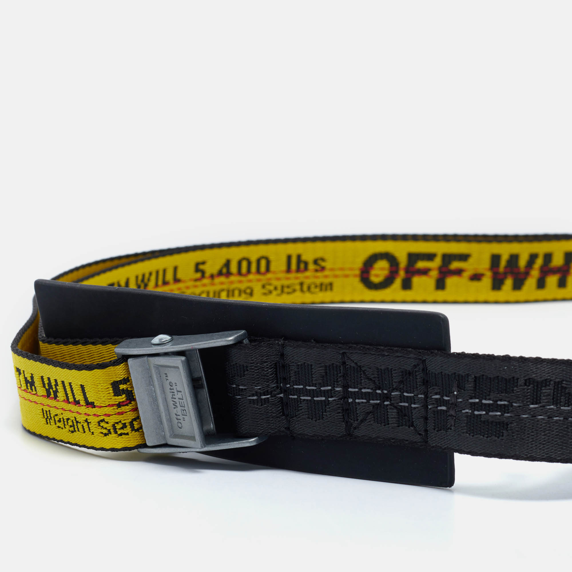 Off-White Yellow/Black Nylon And Leather Classic Industrial Belt 200 CM