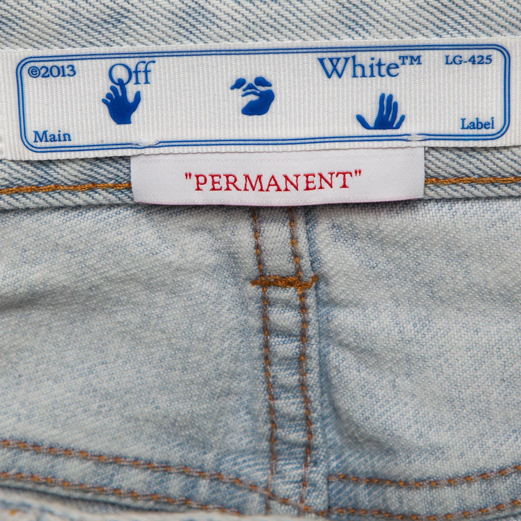 Off-White Blue Denim Diag Straight Shorts S