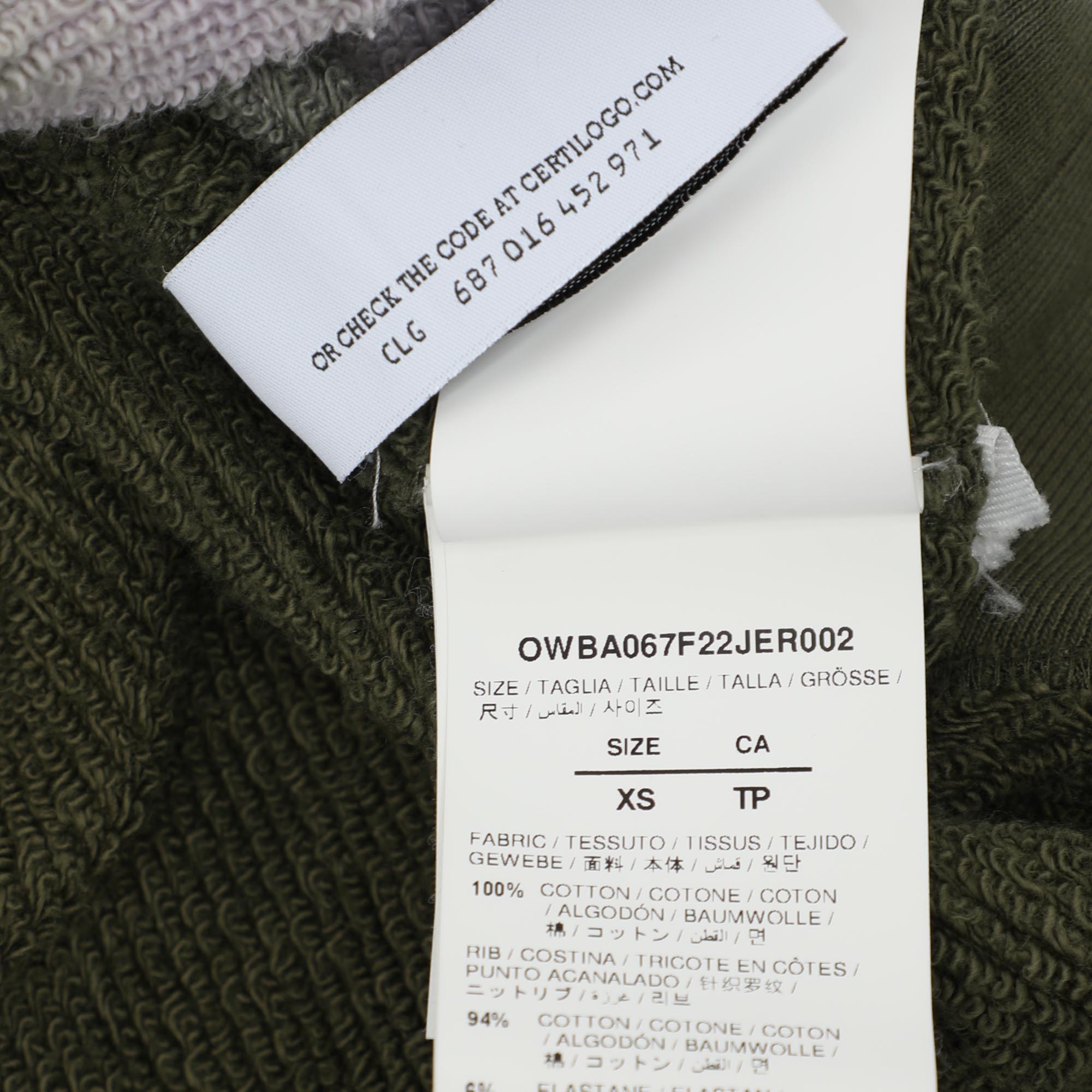 Off-White Green Tie Dye Cotton Knit Crew Neck Sweatshirt XS