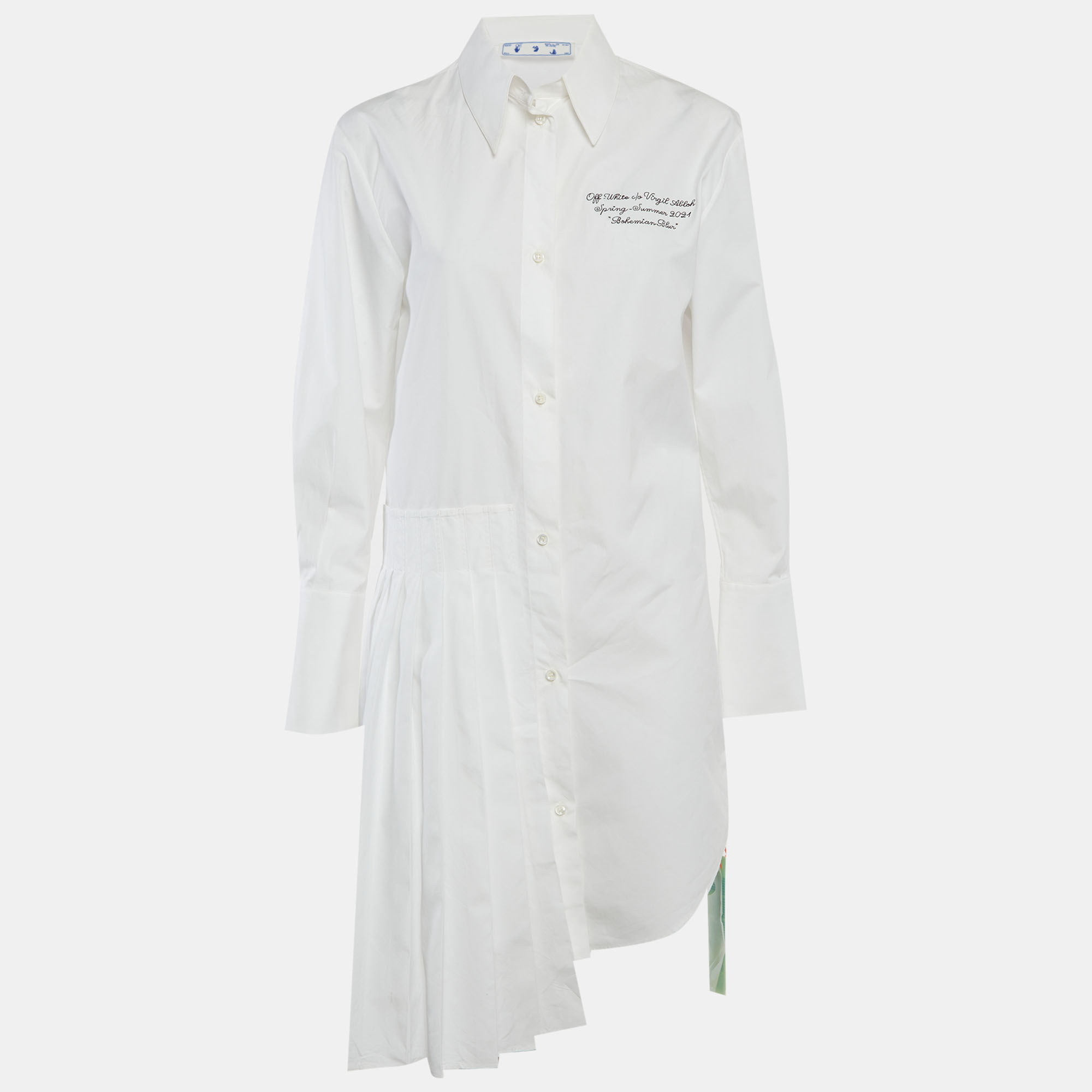 Off-White White Cotton Asymmetric Pleated Long-Sleeved Shirt Dress S
Off-White White Cotton Asymmetric Pleated Long-Sleeved Shirt Dress S