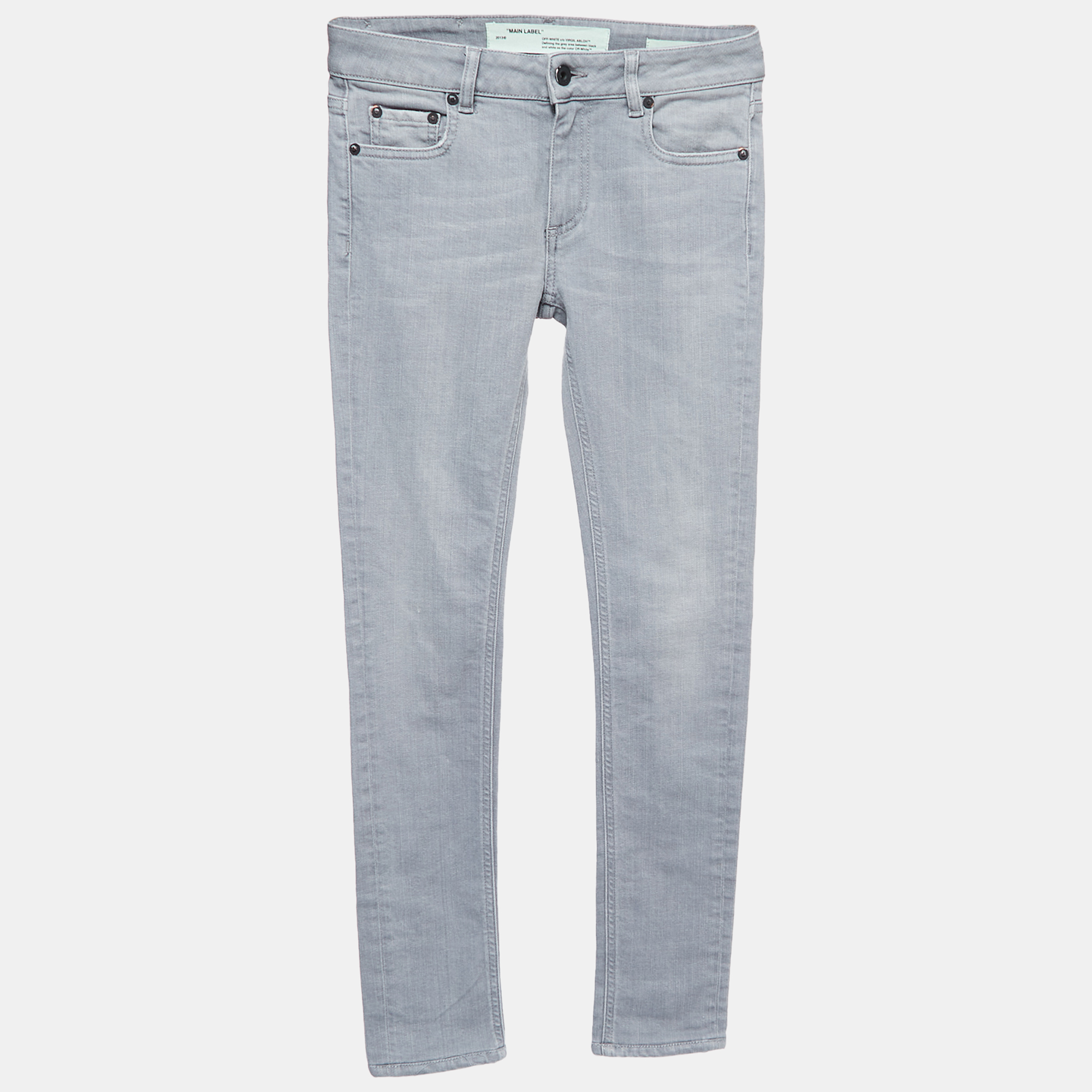 Off-White Grey Denim Skinny Jeans S Waist 26