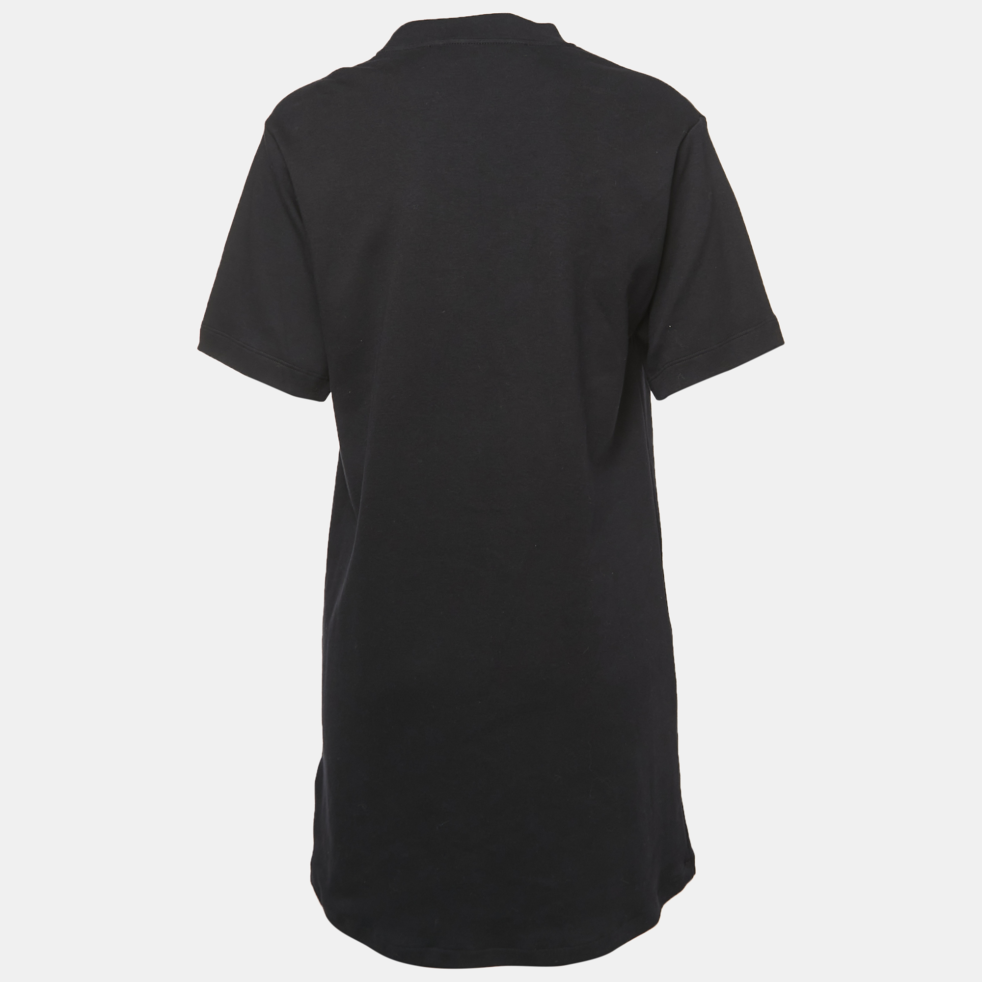 Off-White Black Jersey Cotton T-Shirt Dress S