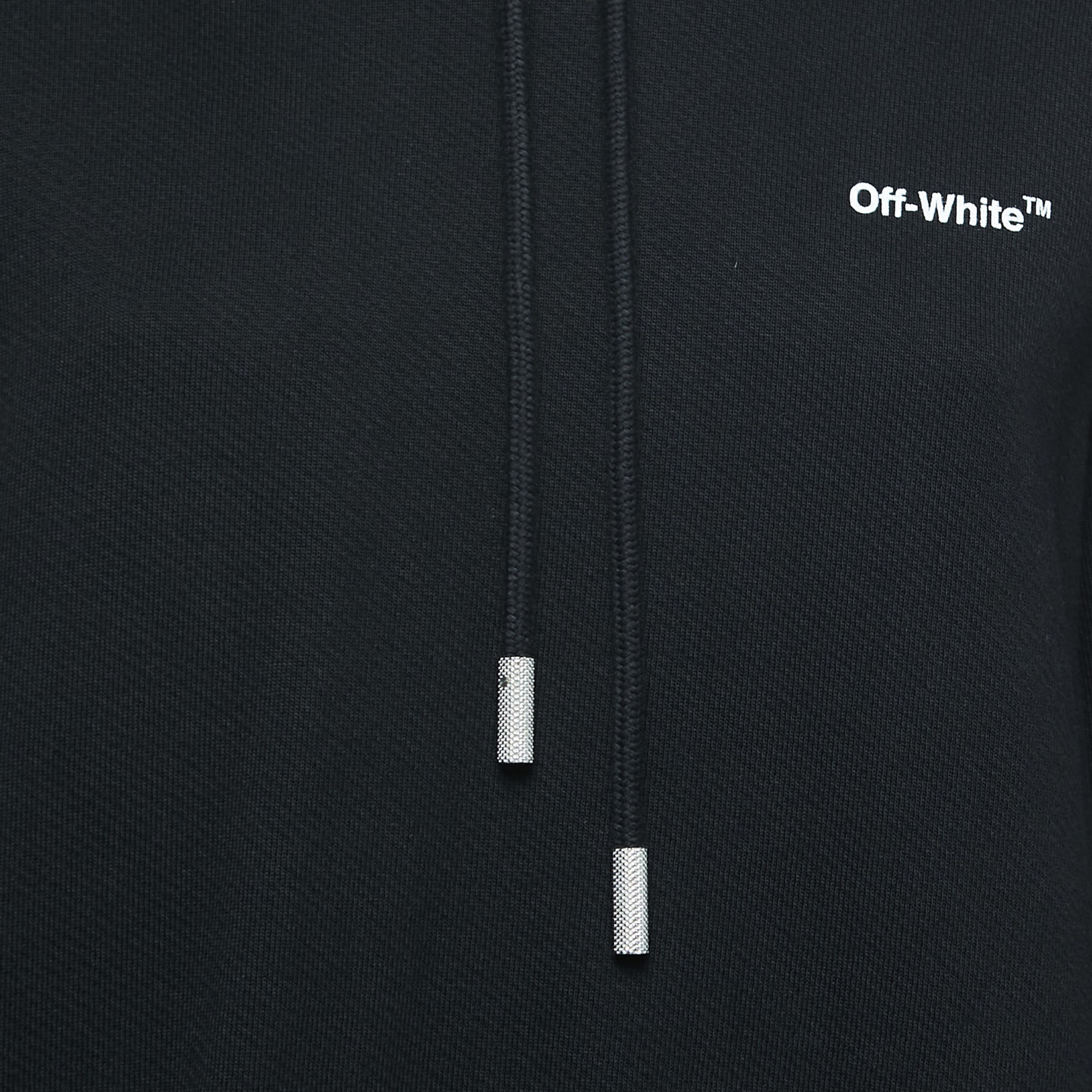 Off-White Black Jersey Cotton Hoodie Dress S