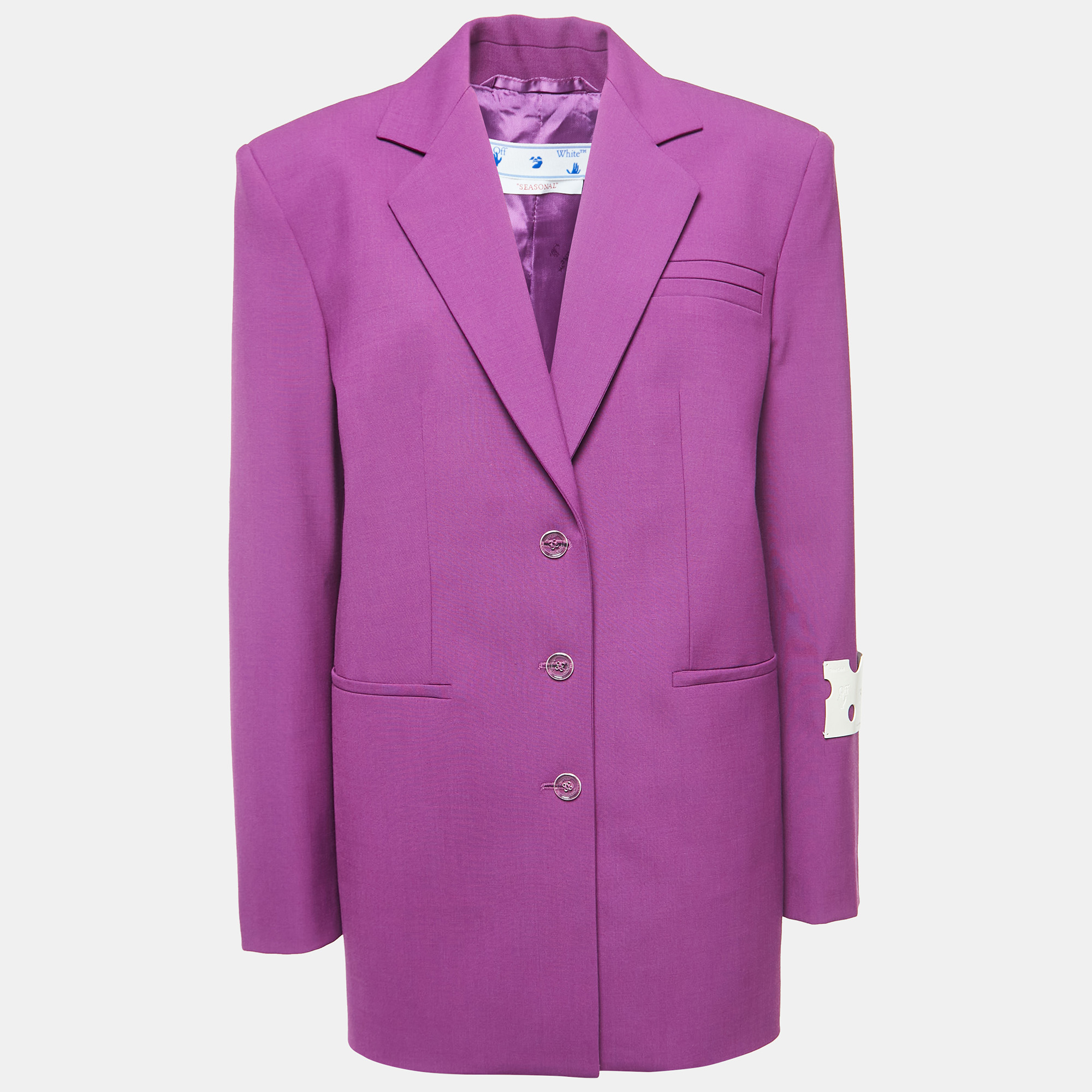 Off-white purple crepe oversized single-breasted blazer s