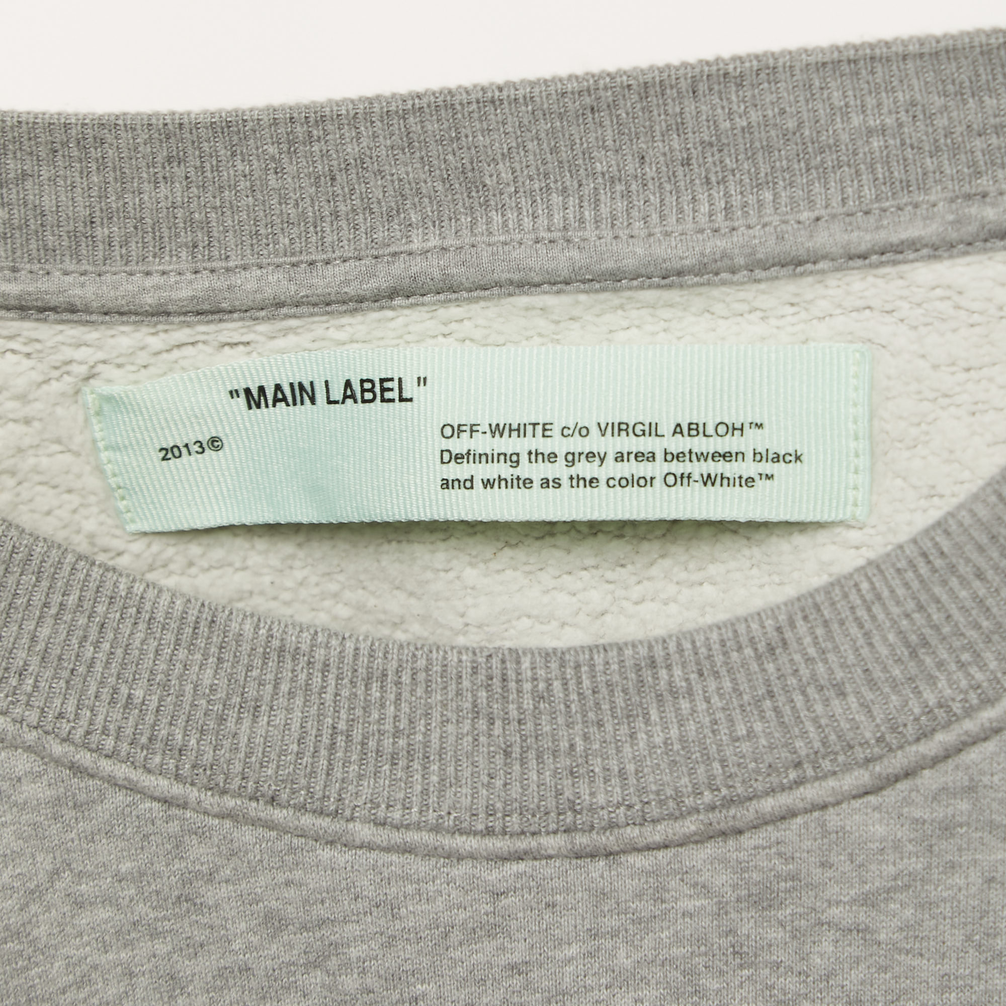 Off-White Grey Logo Print Cotton Cropped Sweatshirt L