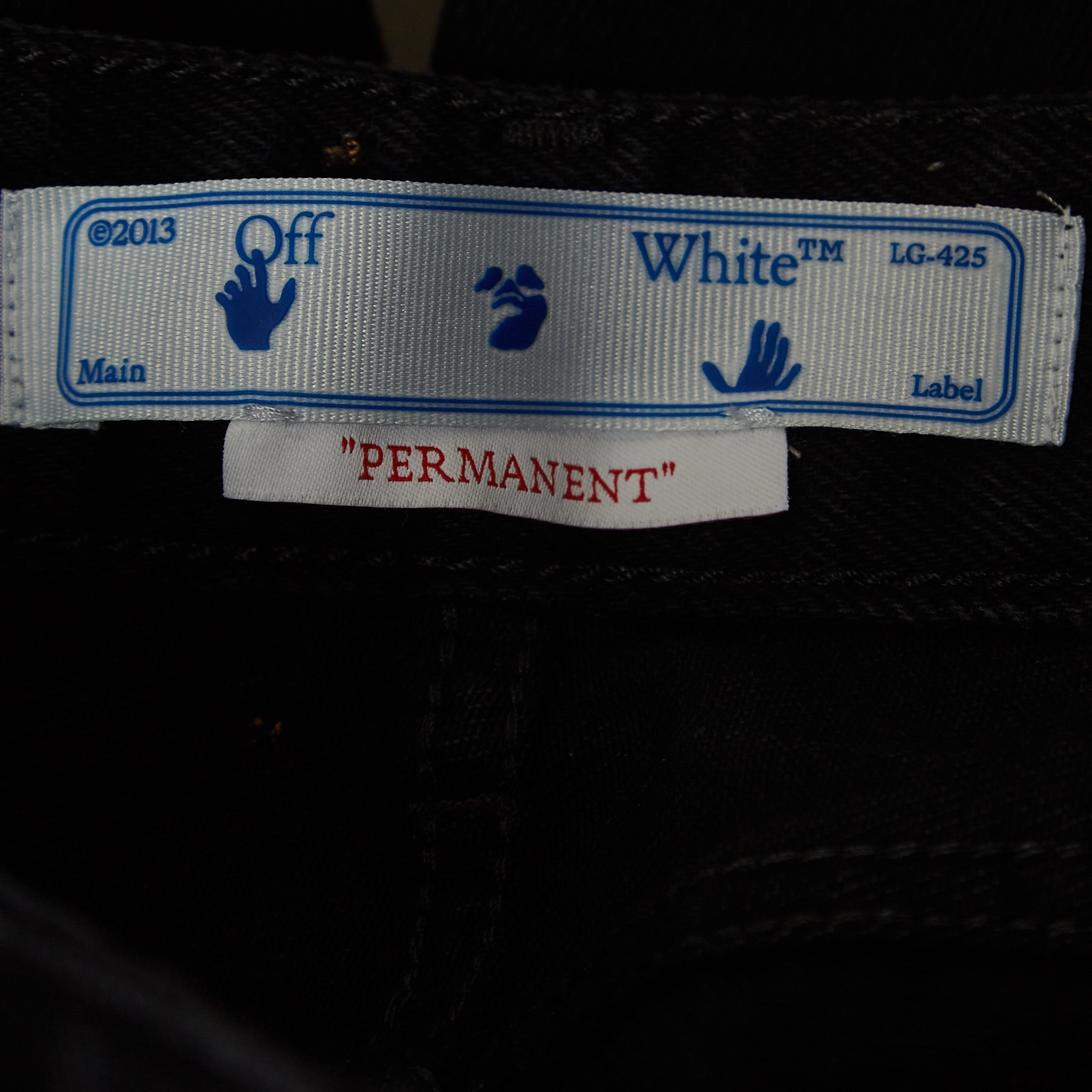 Off-White Black Diagonal Striped Denim High Waist Jeans S Waist 24