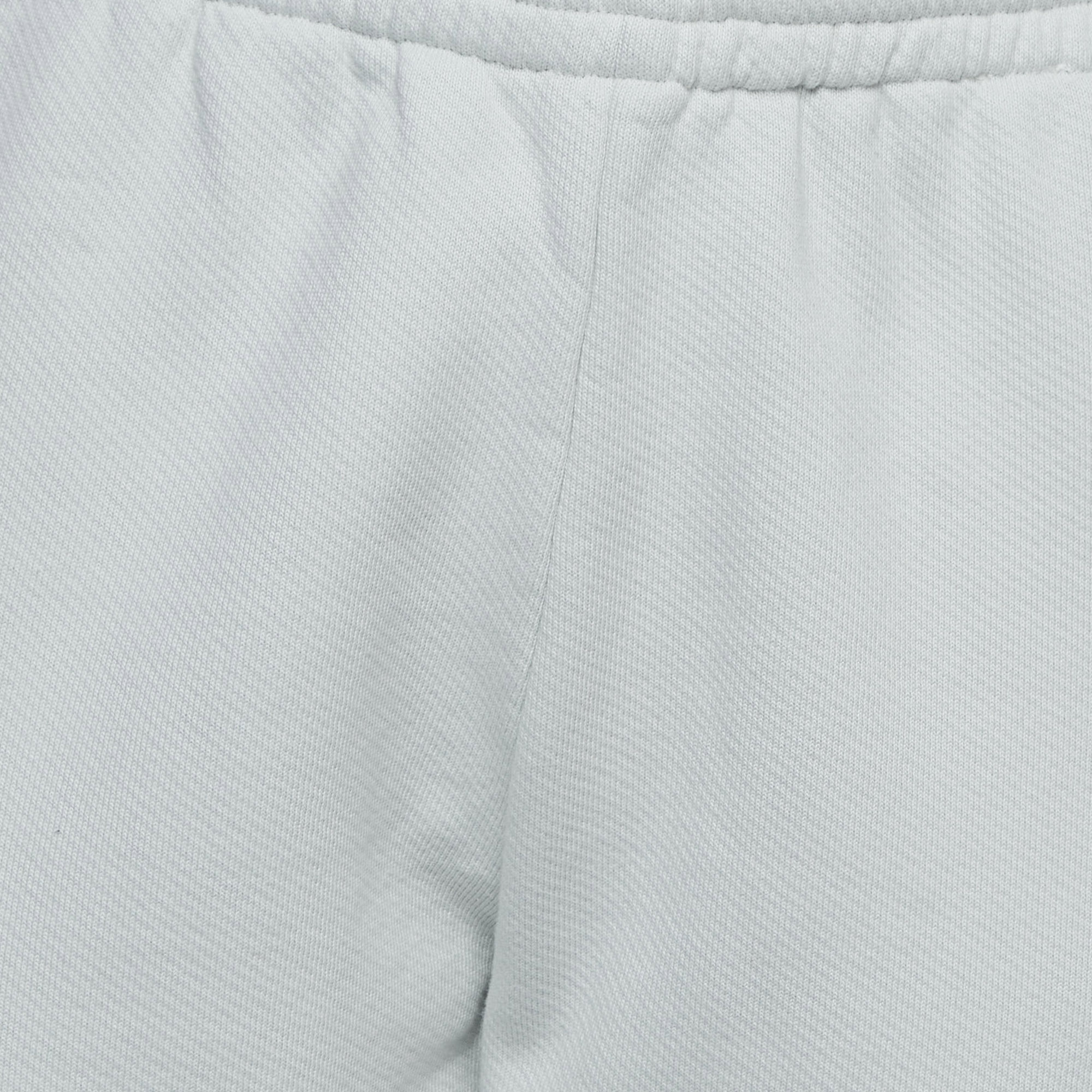 Off-White White Print Cotton Drawstring Straight Leg Pants M
