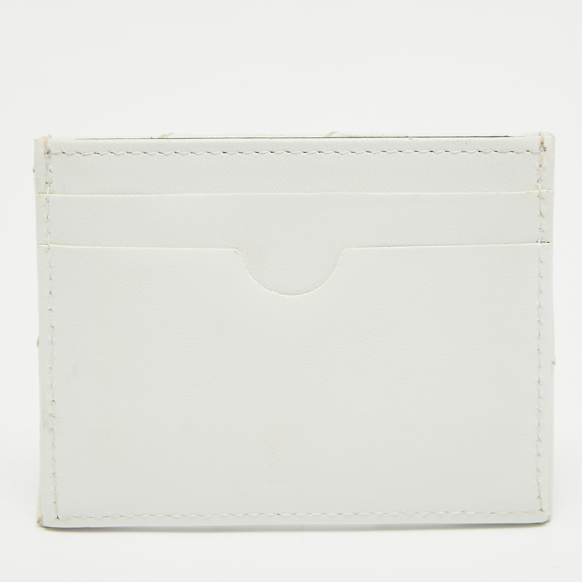 Off-White White Leather Jitney Card Holder