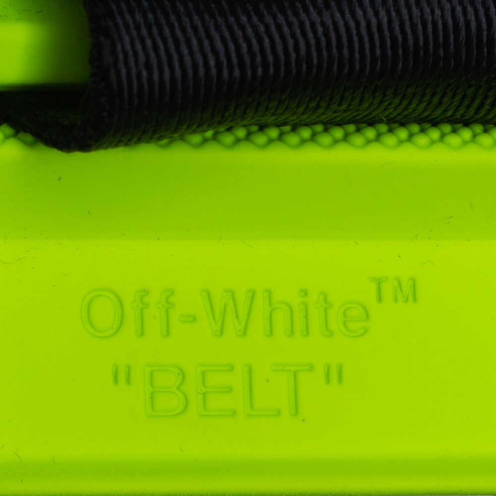 Off-White Neon Green/Black Python Print Nylon Fanny Pack Belt Bag