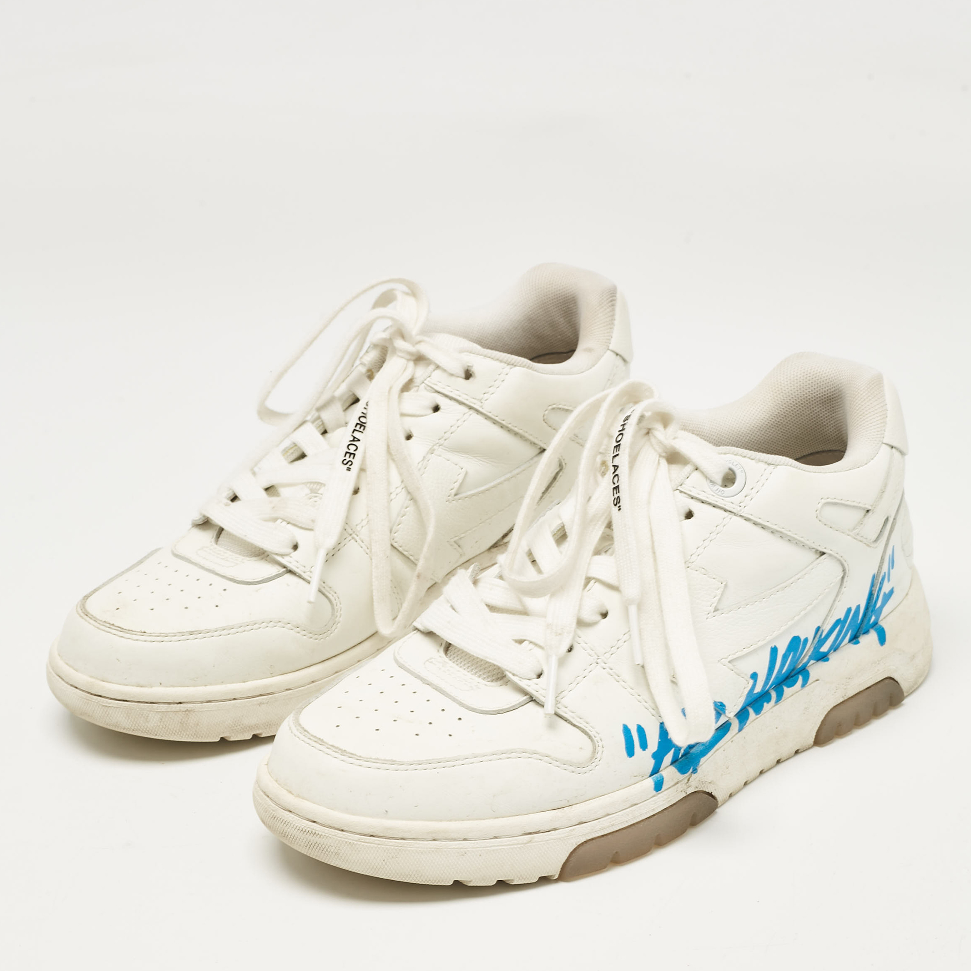 Off-White White Leather Out Of Office Low Top Sneakers Size  39