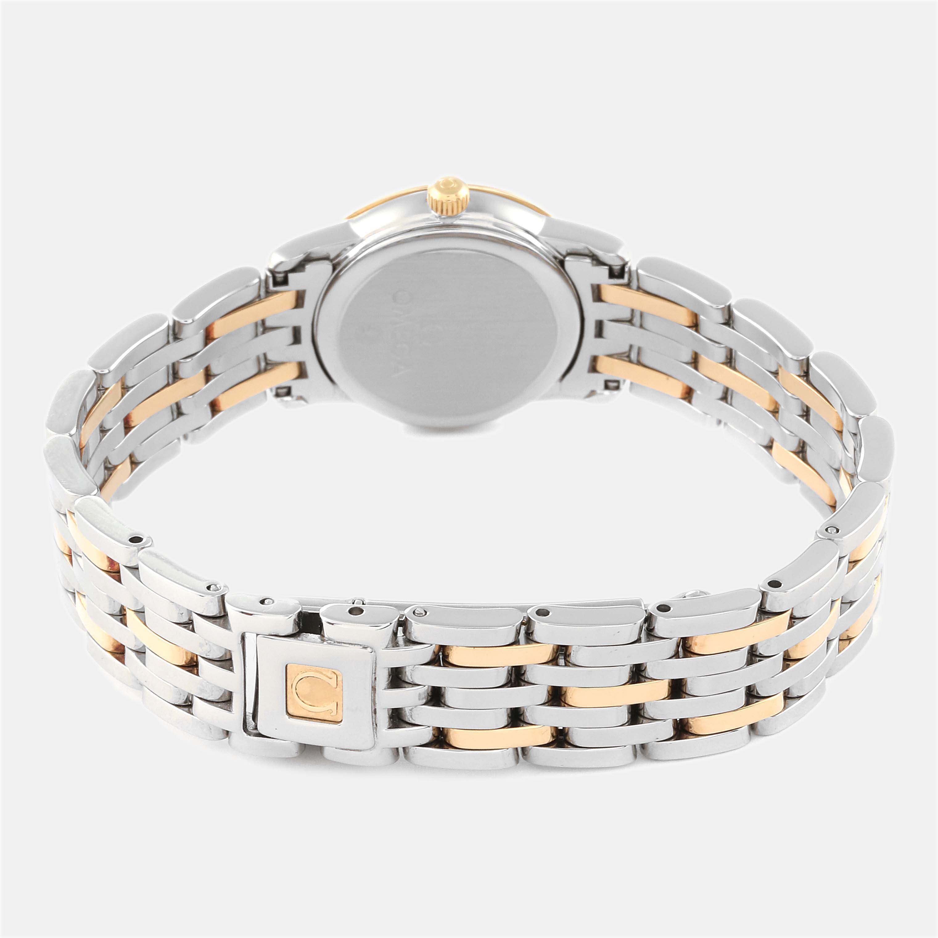 Omega Blue Diamond 18k Rose Gold And Stainless Steel Constellation 123.25.24.60.53.001 Quartz Women's Wristwatch 24 Mm