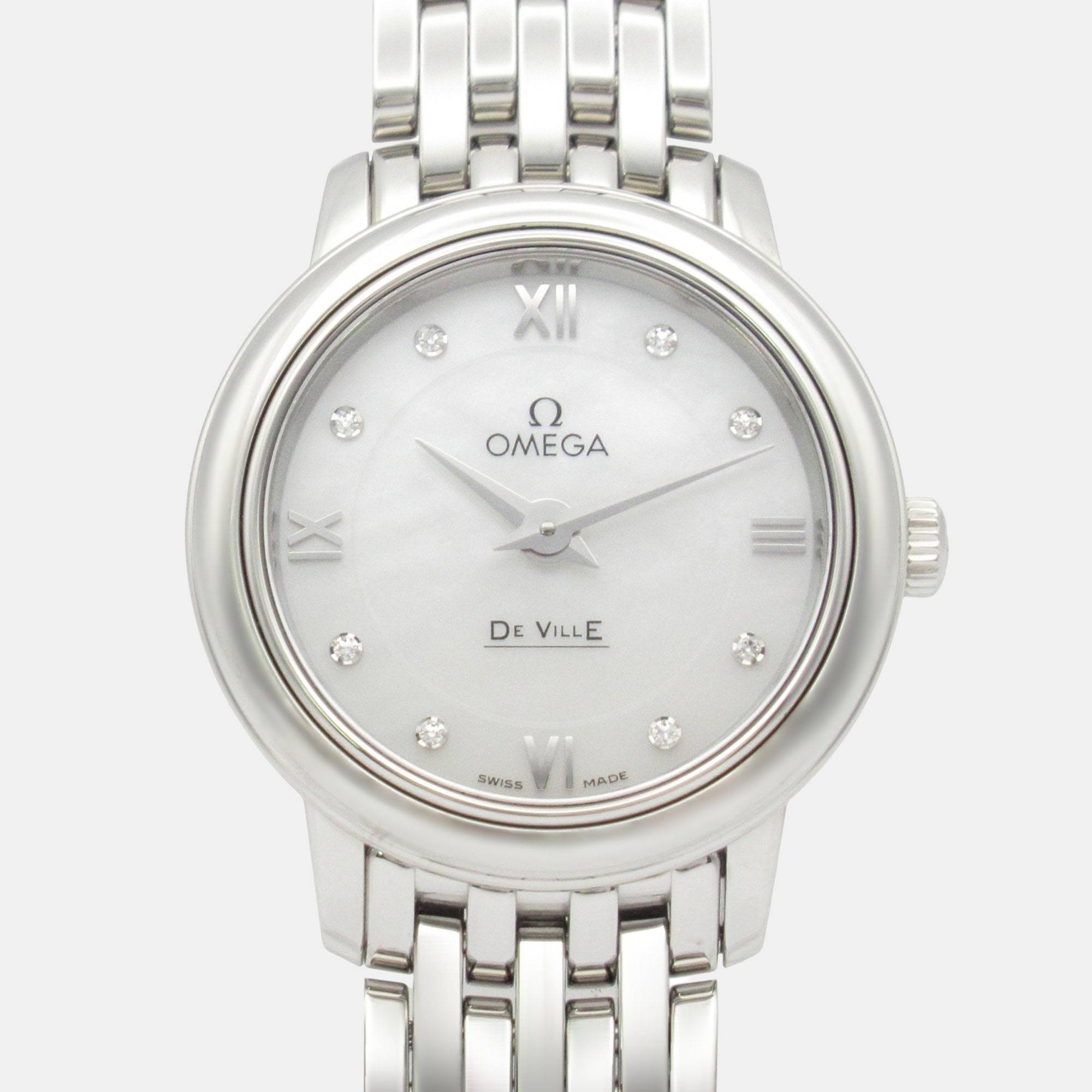 Omega De Ville Prestige 424.10.24.60.55.001 Quartz White Stainless Steel Women's Wristwatch 24 mm
