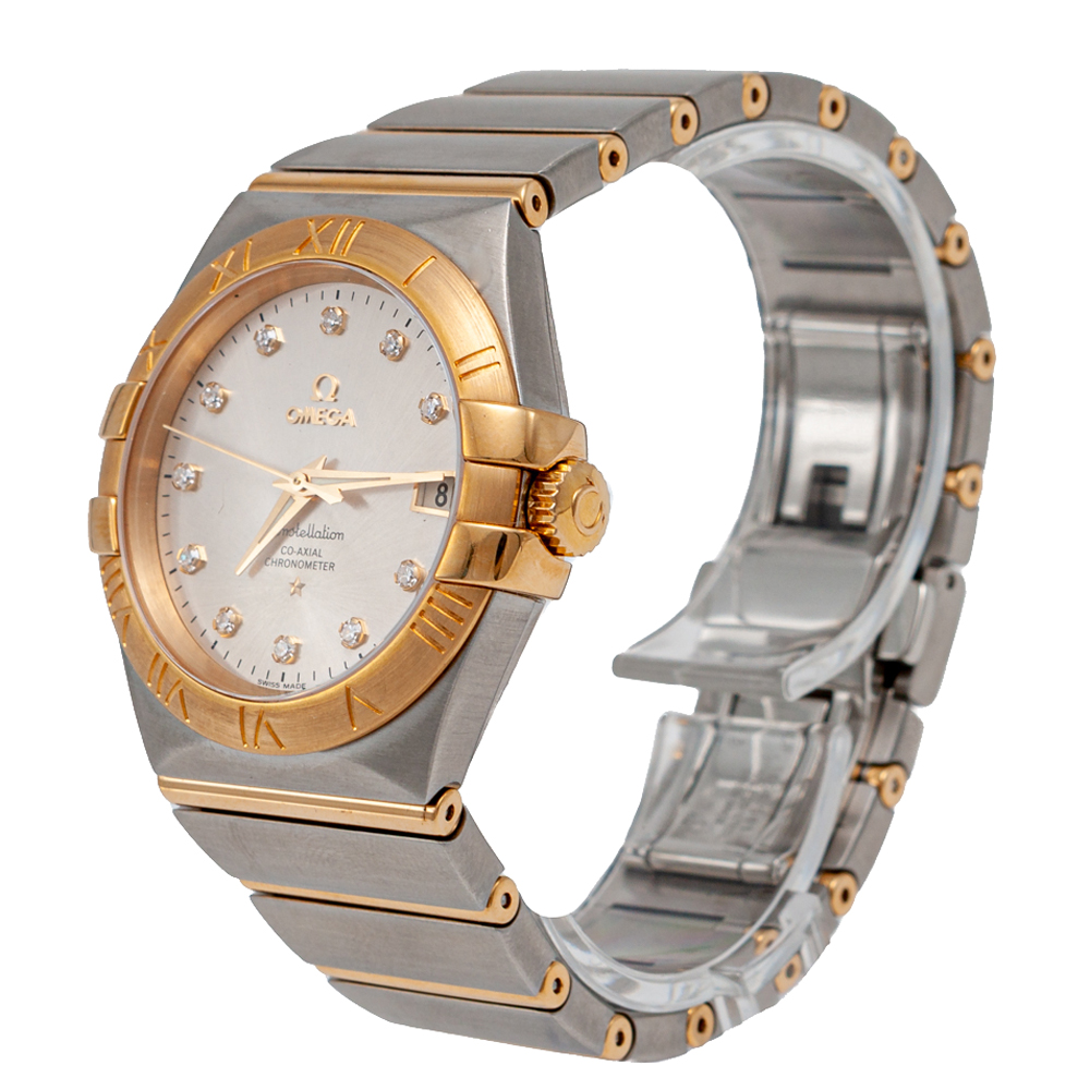 Omega Silver Diamond Dial Constellation Steel & Yellow Gold Automatic Watch
Omega Silver Diamond Dial Constellation Steel & Yellow Gold Automatic Watch
