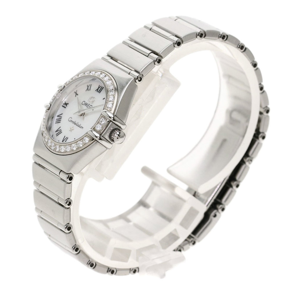 Omega MOP Diamonds Stainless Steel Constellation Quartz Women's Wristwatch, White
Omega MOP Diamonds Stainless Steel Constellation Quartz Women's Wristwatch, White