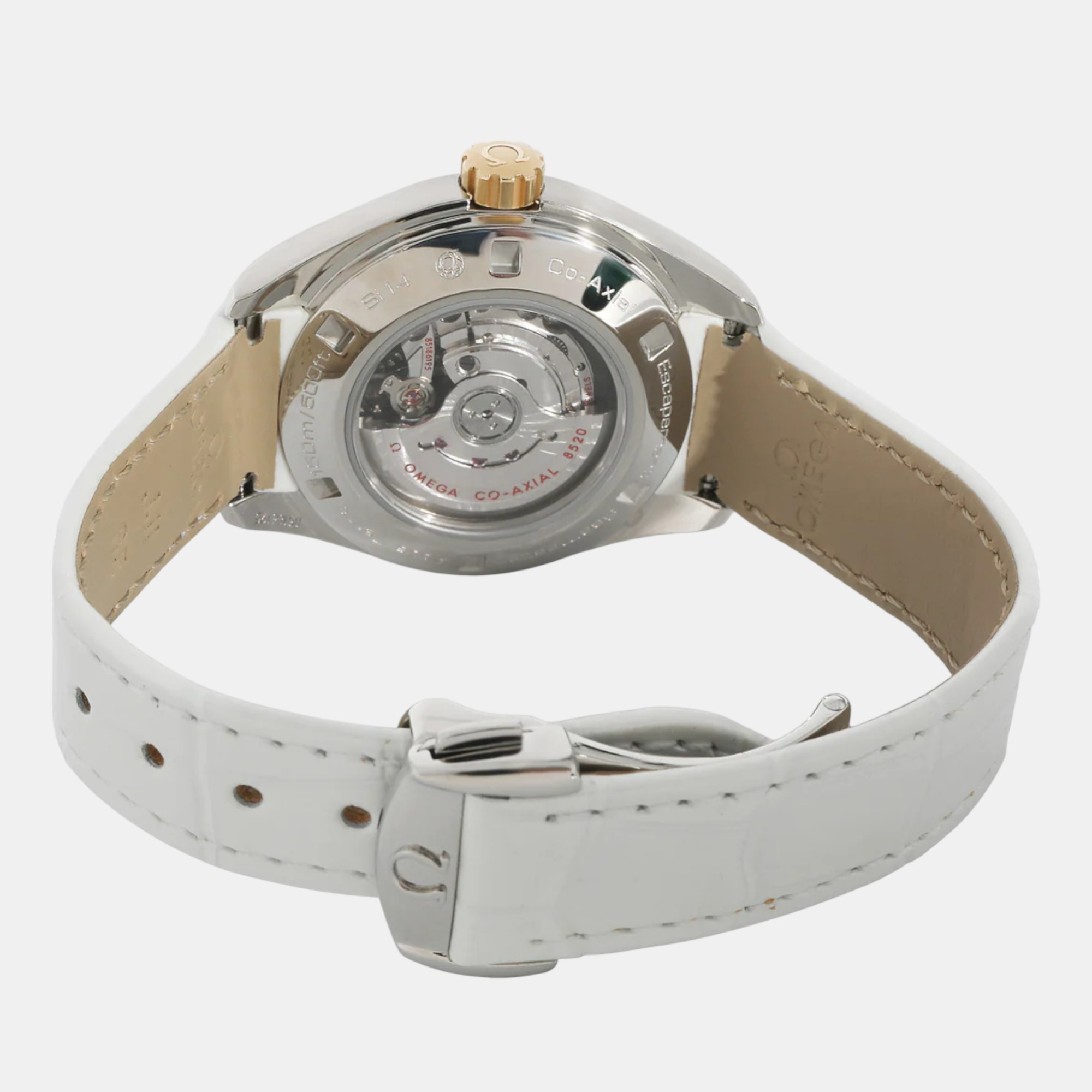 Omega Silver Diamonds 18K Rose Gold And Stainless Steel Seamaster Aqua Terra 231.28.34.20.55.001 Women's Wristwatch 34 Mm