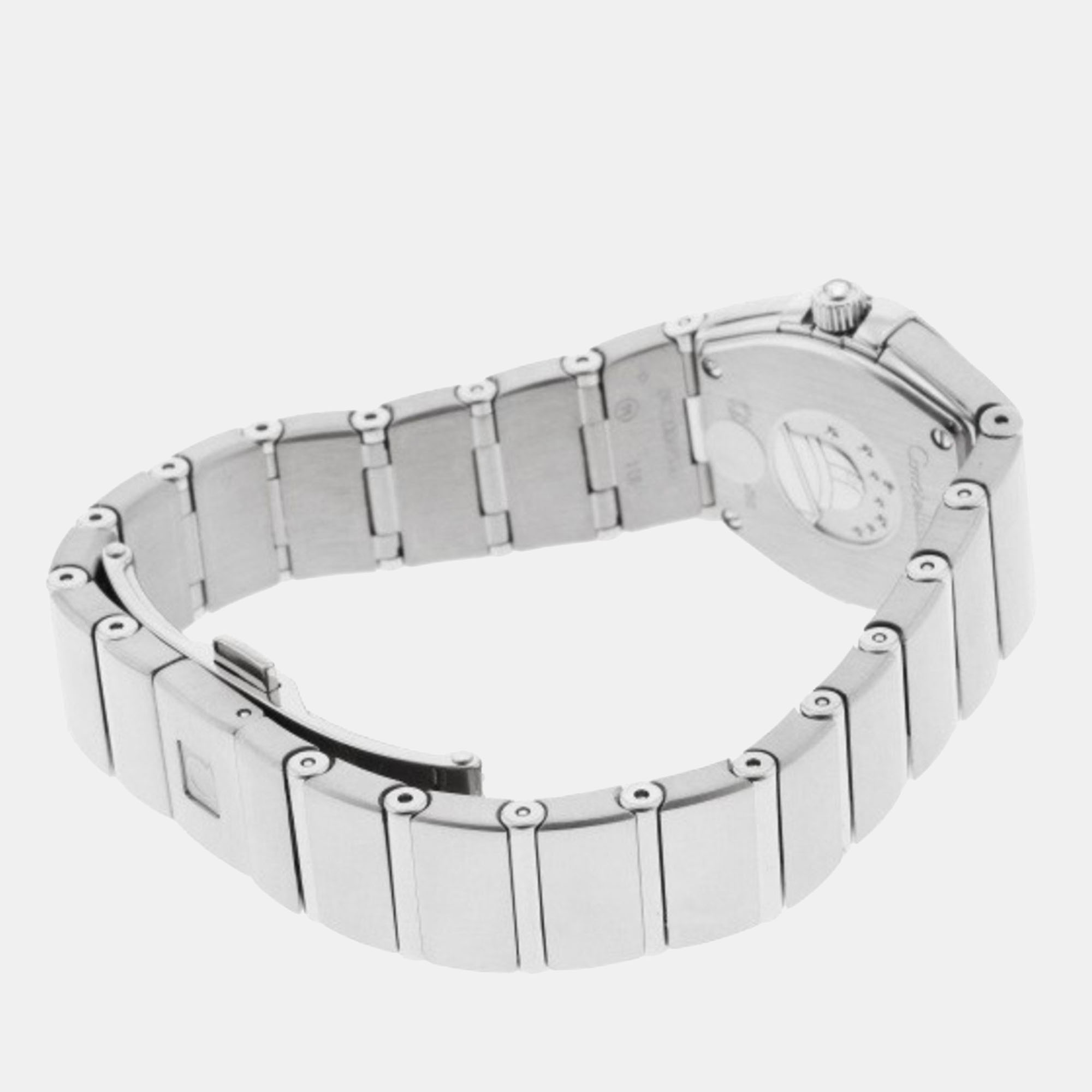 Omega White Diamond 18k White Gold Constellation 123.55.24.60.55.017 Quartz Women's Wristwatch 24 Mm