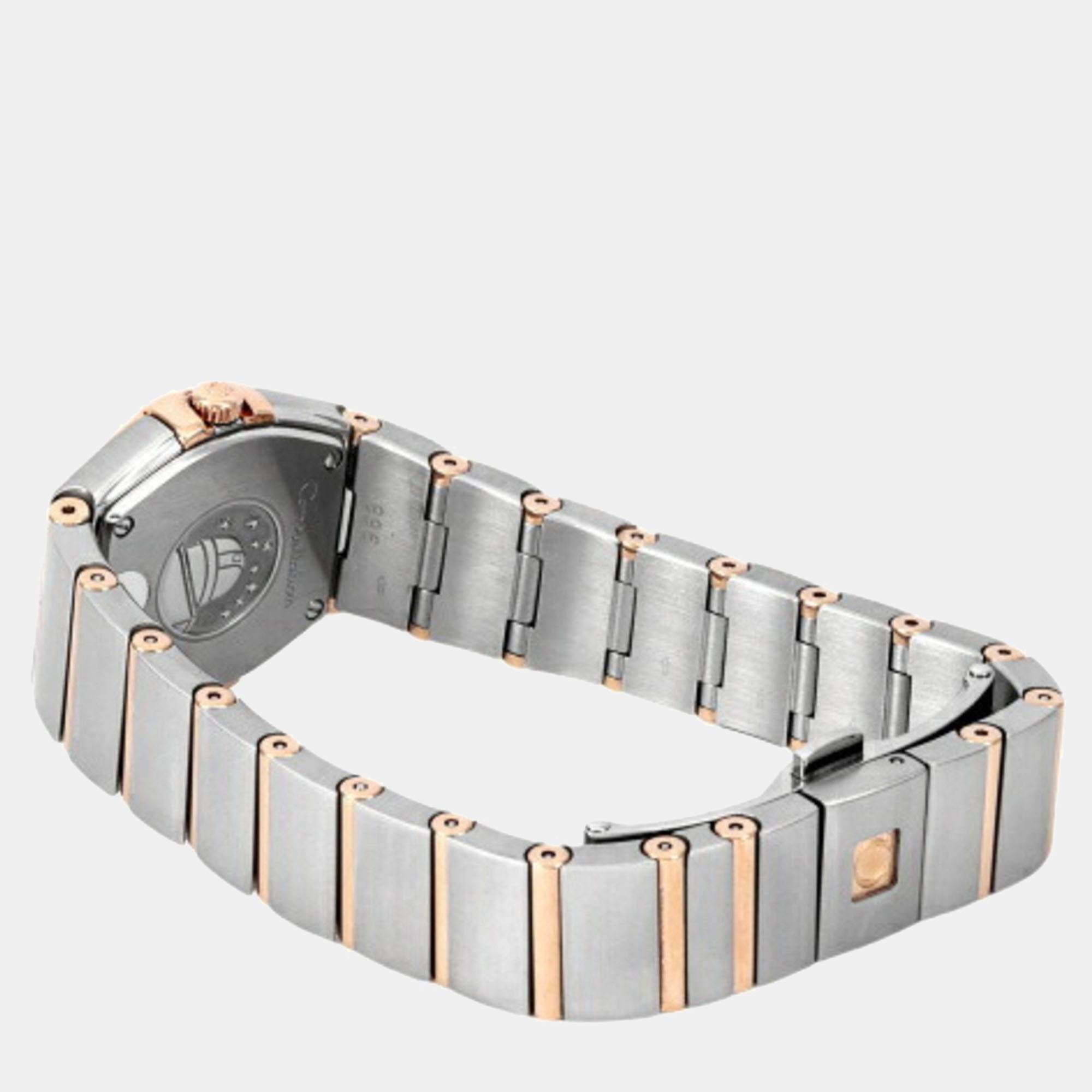 Omega Brown 18k Rose Gold And Stainless Steel Constellation 123.25.24.60.63.001 Quartz Women's Wristwatch 24 Mm