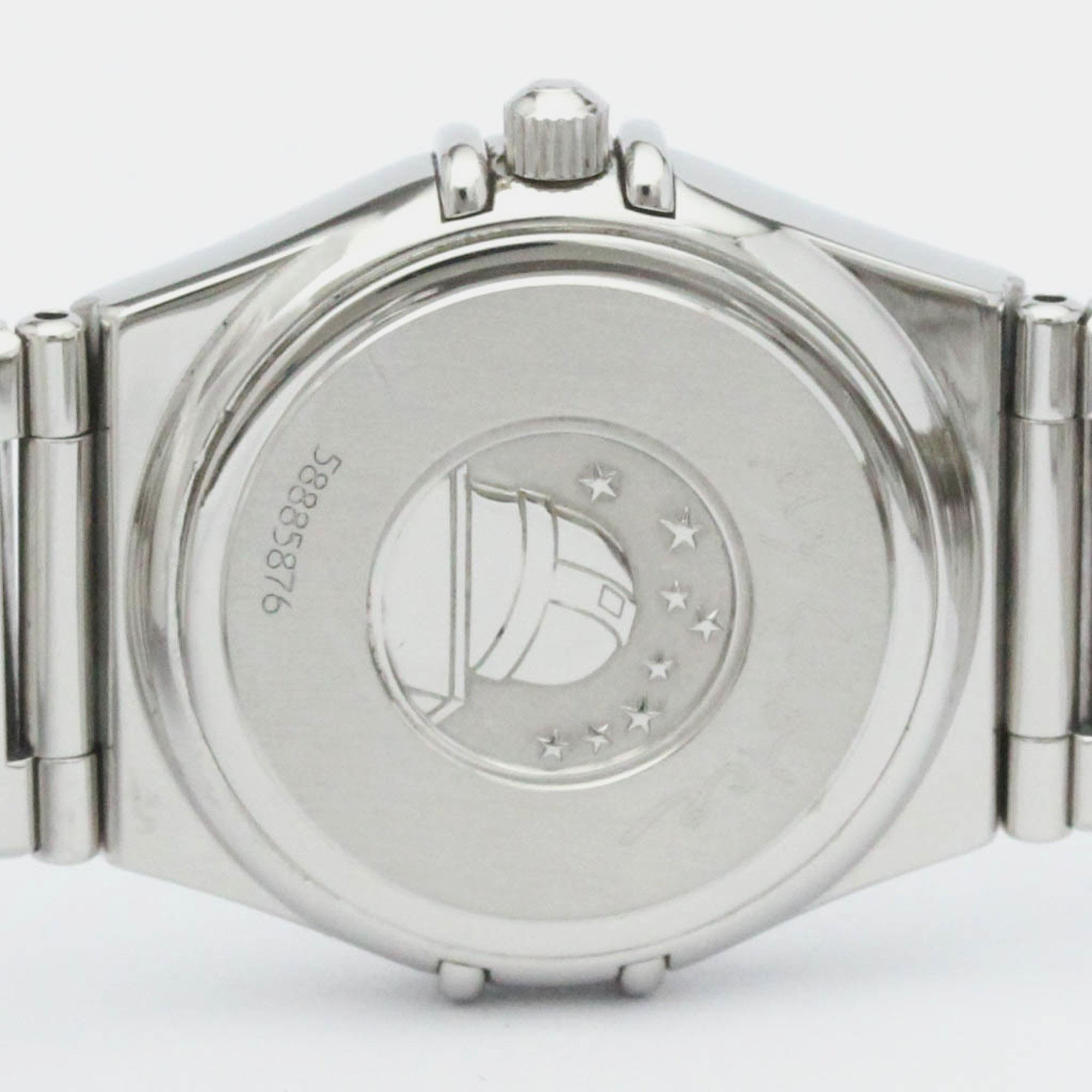 Omega White Shell Diamond Stainless Steel Constellation 1561.71 Quartz Women's Wristwatch 22 Mm