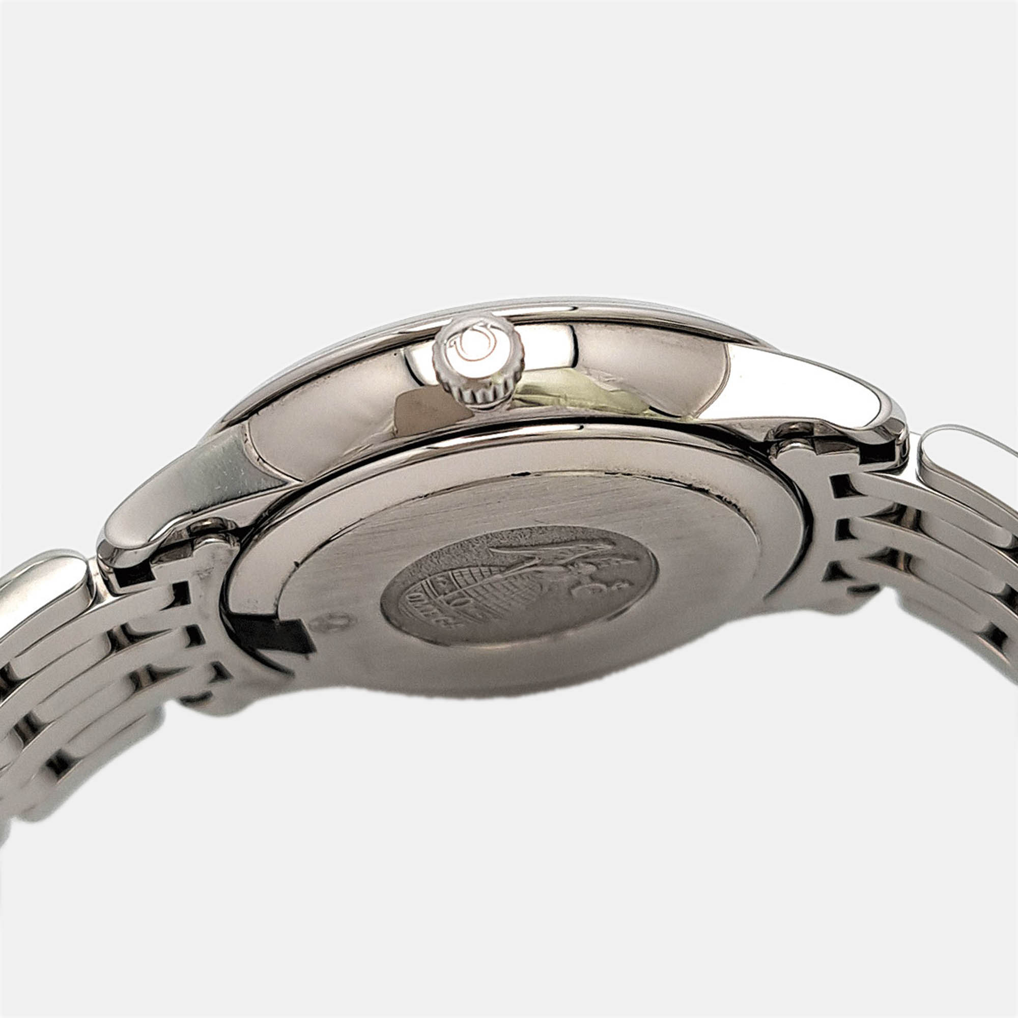 Omega White Stainless Steel De Ville Prestige 424.10.27.60.52.002 Quartz Women's Wristwatch 27 Mm